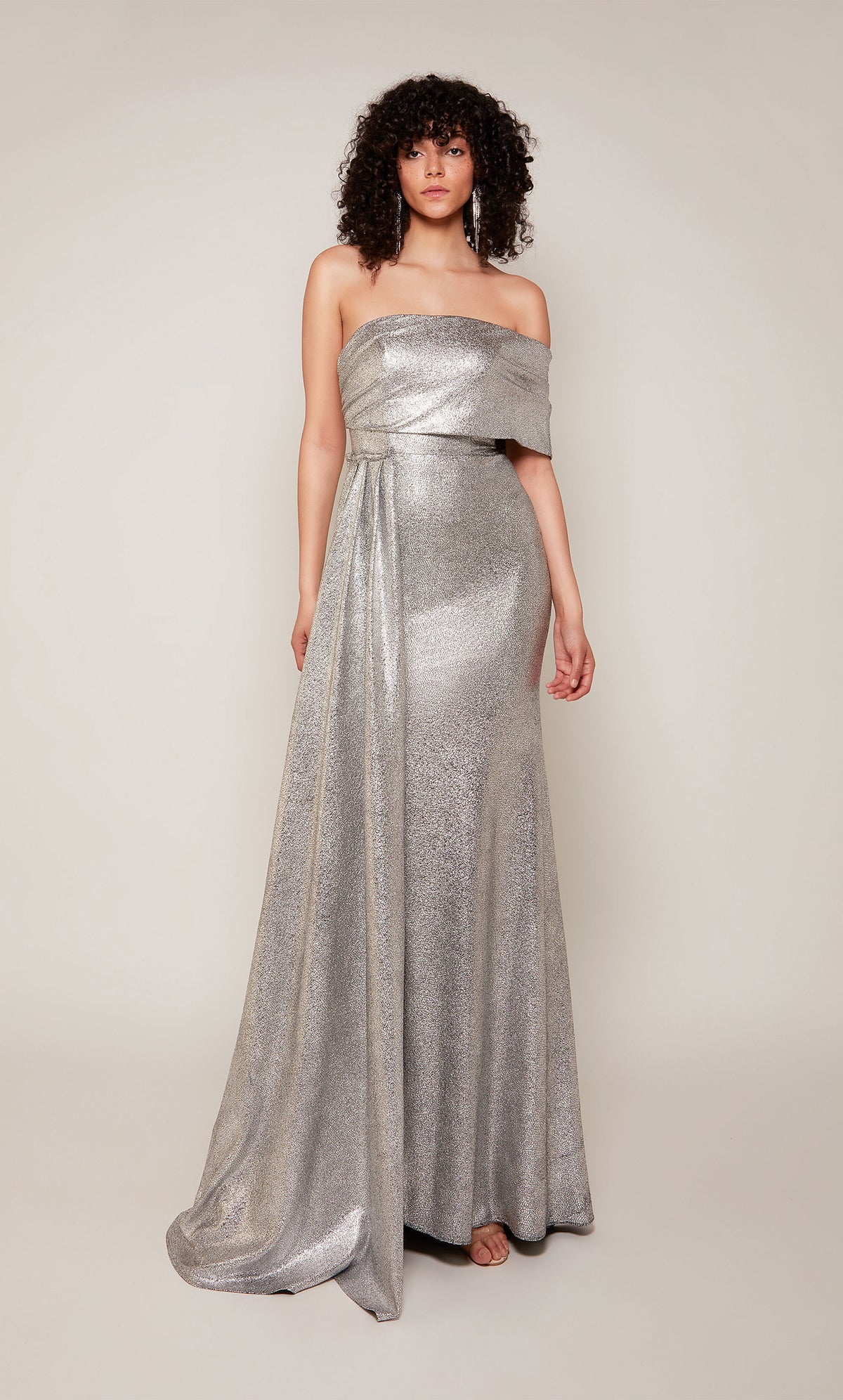 ALYCE Paris 27663 Special Occasion Off The Shoulder Neckline Shimmery/sparkly Straight Dress