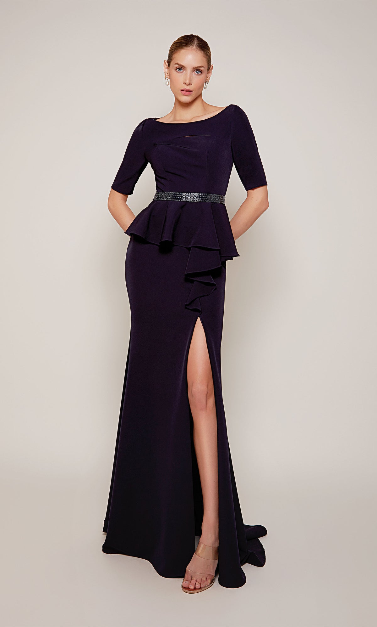 ALYCE Paris 27679 Special Occasion Scoop Neckline Slit Mermaid Dress