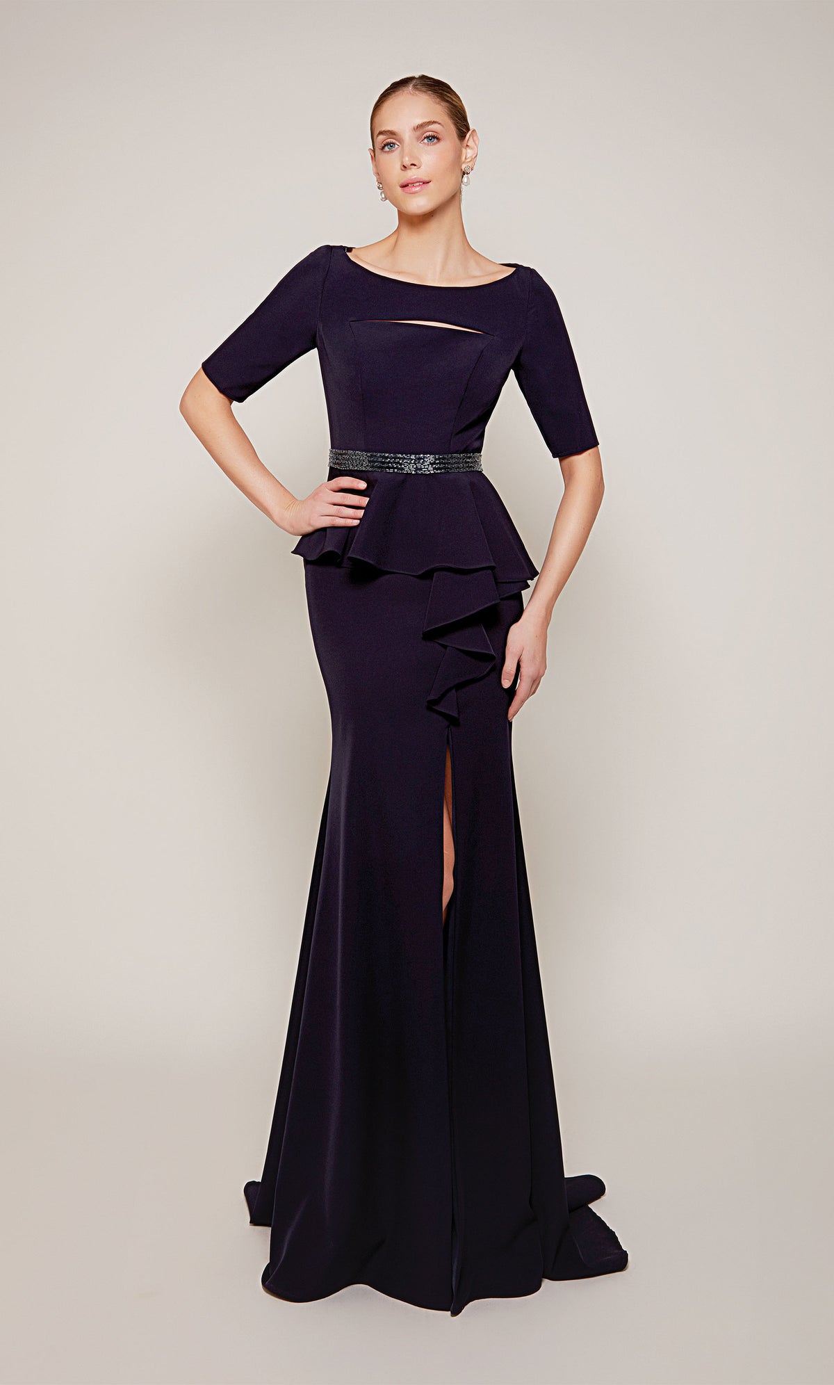 ALYCE Paris 27679 Special Occasion Scoop Neckline Slit Mermaid Dress