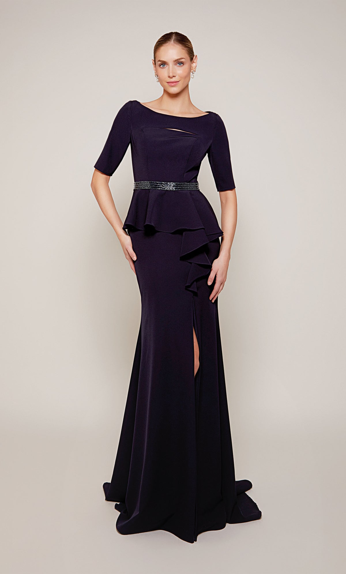 ALYCE Paris 27679 Special Occasion Scoop Neckline Slit Mermaid Dress