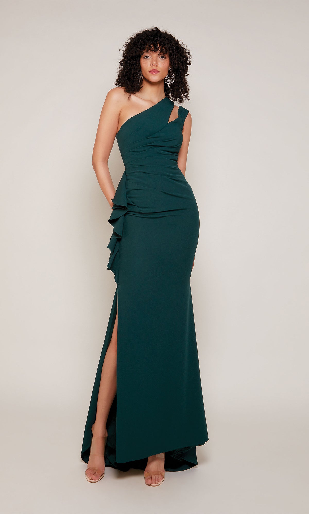 ALYCE Paris 27689 Special Occasion One Shoulder Neckline Ruffles Mermaid Dress