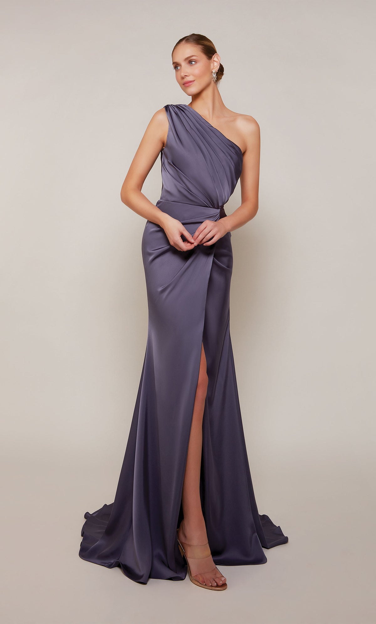 ALYCE Paris 27697 Special Occasion One Shoulder Neckline Slit A Line Dress