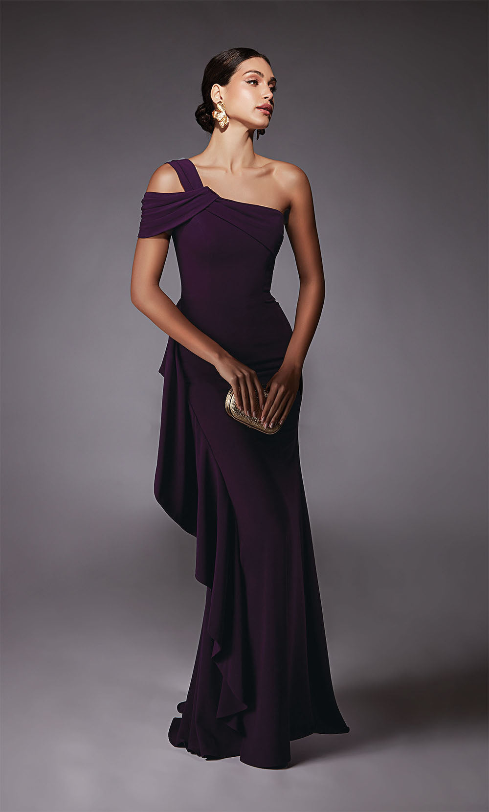 ALYCE Paris 27705 Special Occasion One Shoulder Neckline Ruched/draped Straight Dress