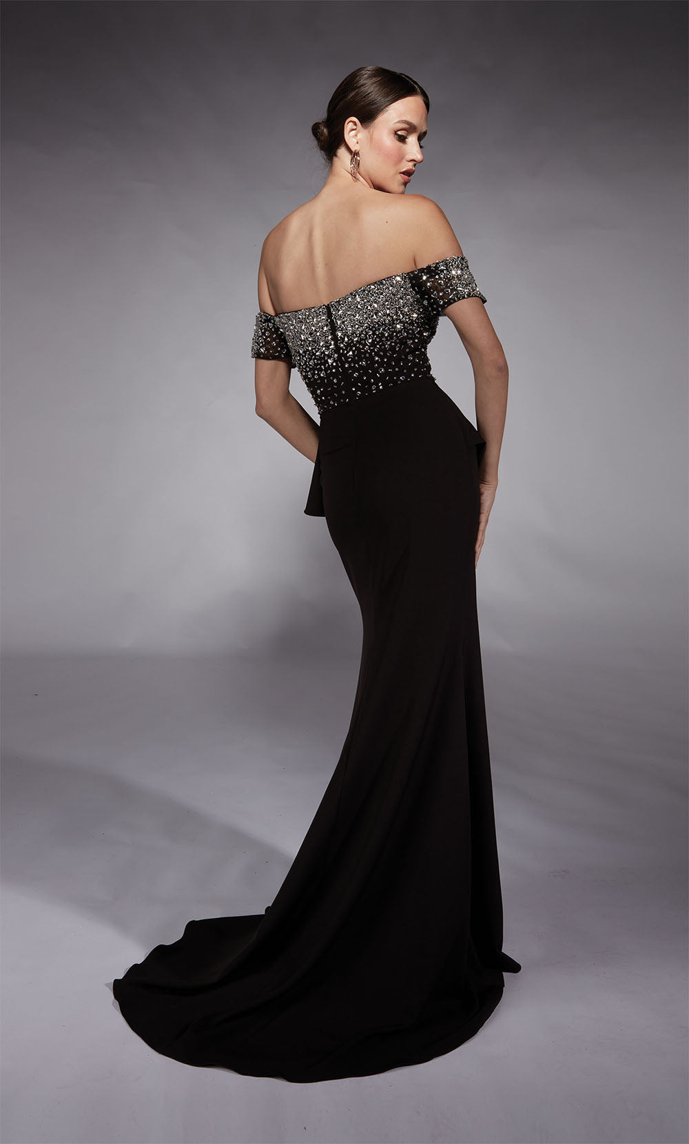 ALYCE Paris 27715 Special Occasion Off The Shoulder Neckline Peplum Mermaid Dress