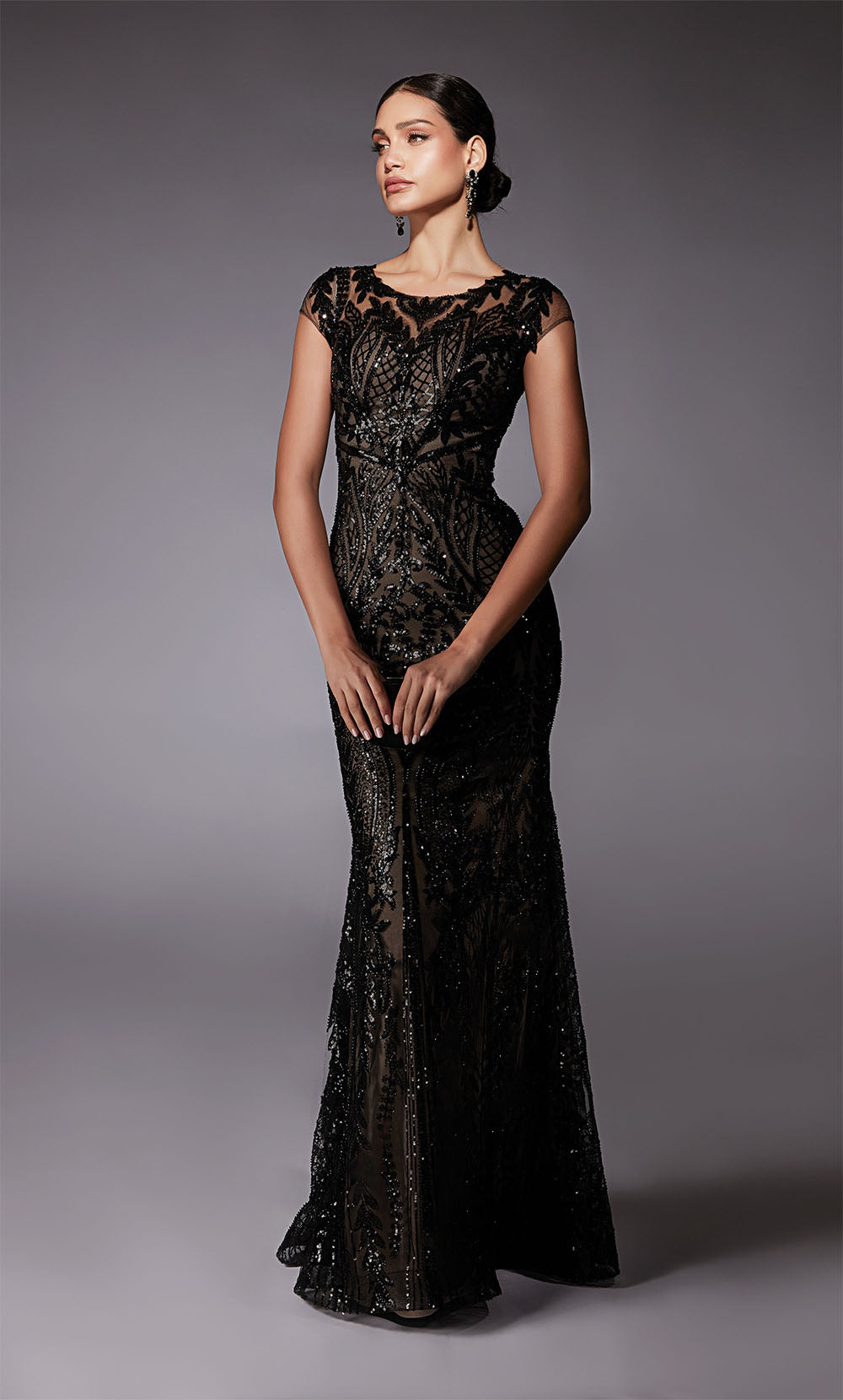ALYCE Paris 27716 Special Occasion Scoop Neckline Shimmery/sparkly A Line Dress