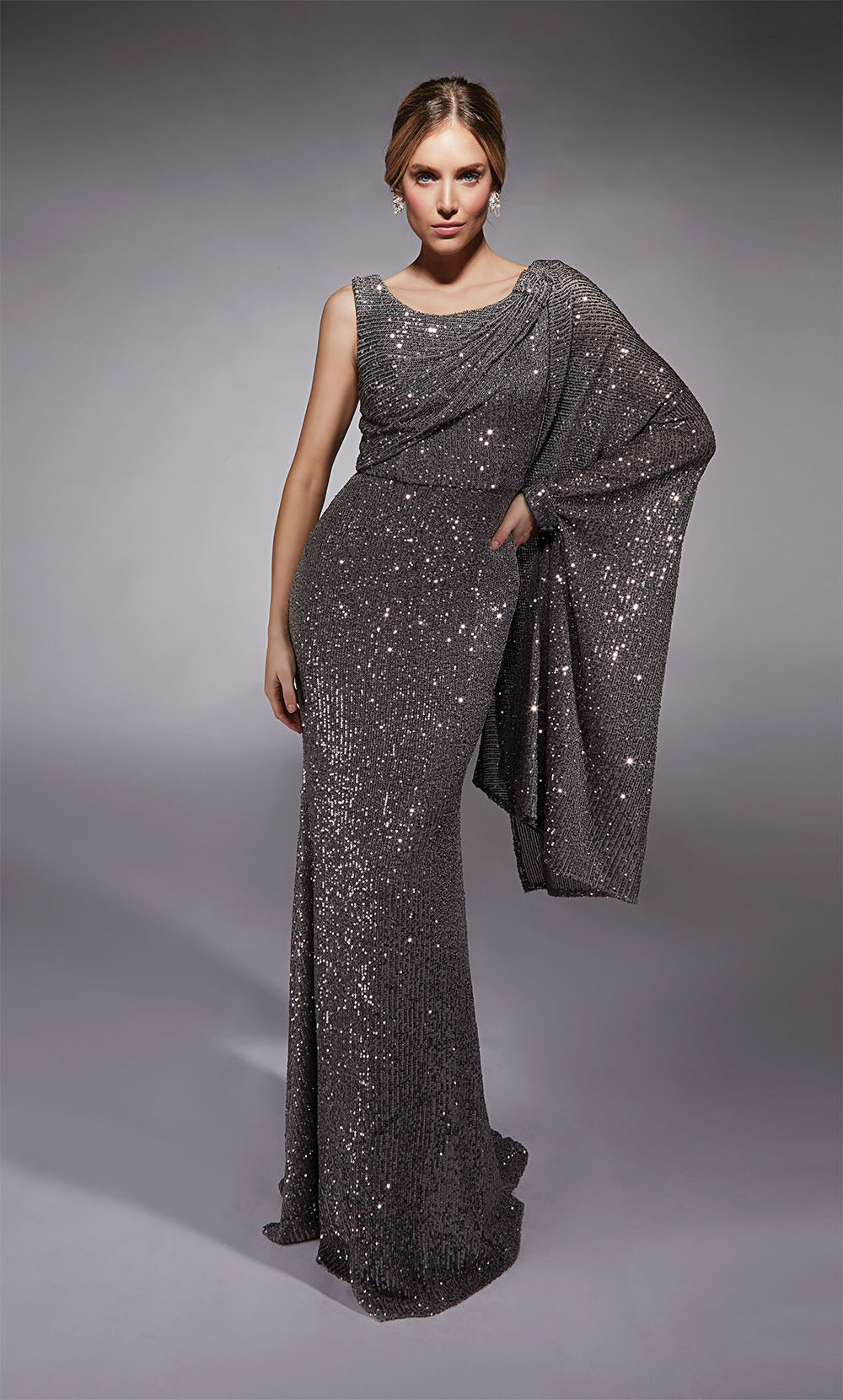 ALYCE Paris 27718 Special Occasion One Shoulder Neckline Train Straight Dress