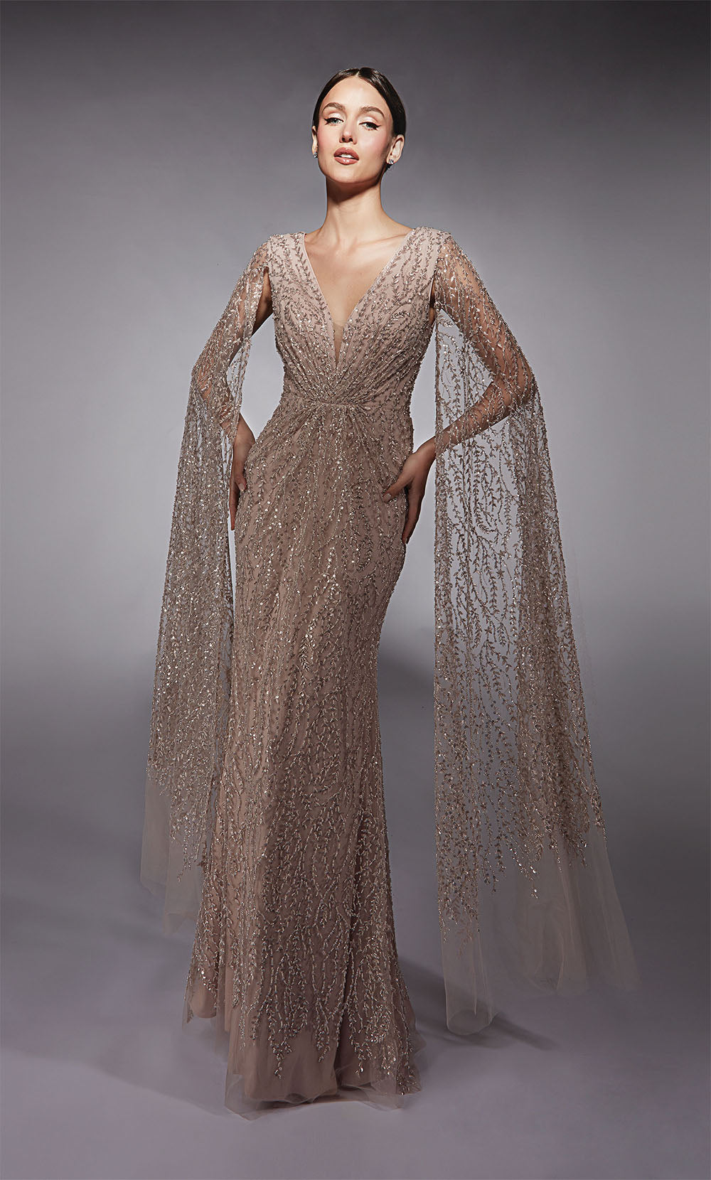 ALYCE Paris 27725 Special Occasion Plunging Neckline Ruched/draped Mermaid Dress