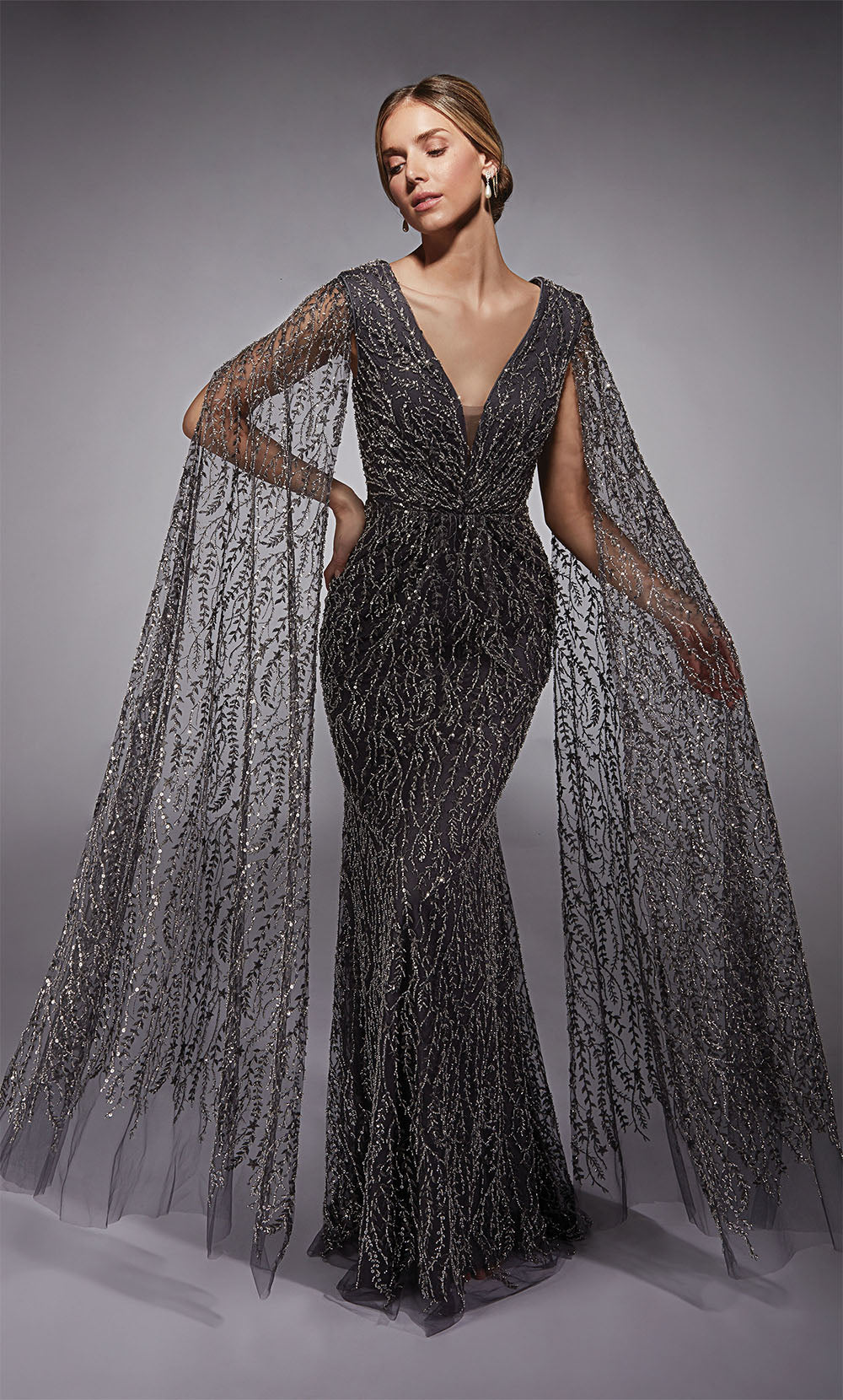 ALYCE Paris 27725 Special Occasion Plunging Neckline Ruched/draped Mermaid Dress