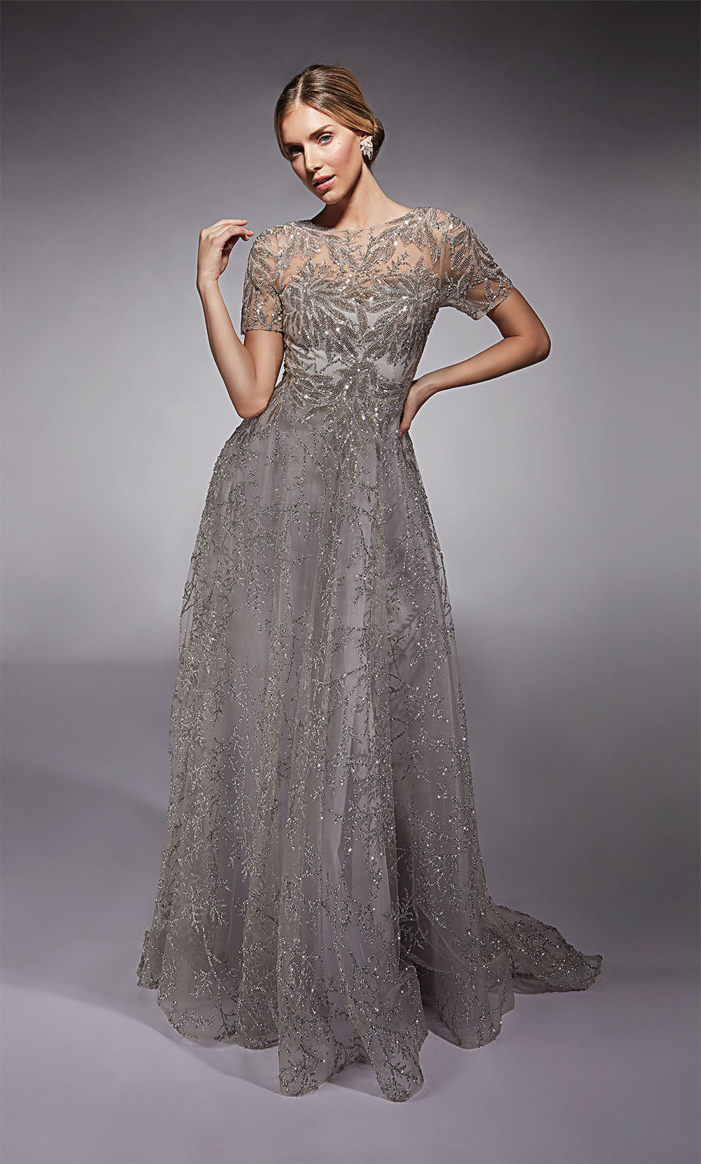 ALYCE Paris 27726 Special Occasion Illusion Neckline Modest A Line Dress