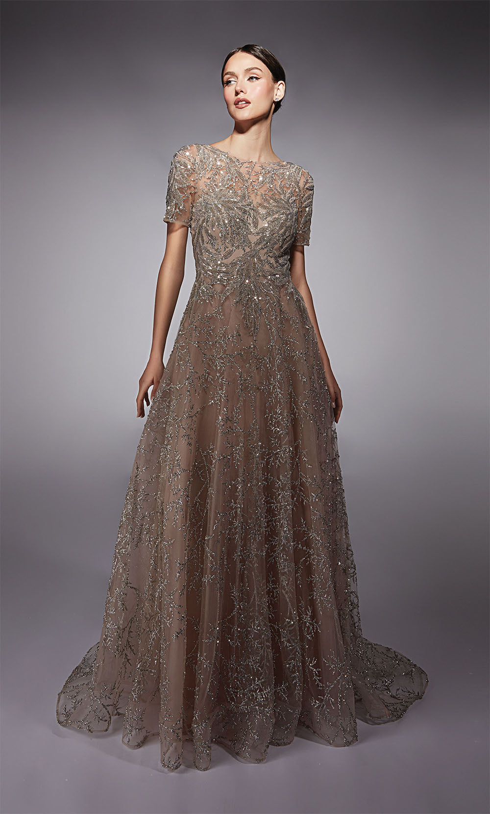 ALYCE Paris 27726 Special Occasion Illusion Neckline Modest A Line Dress