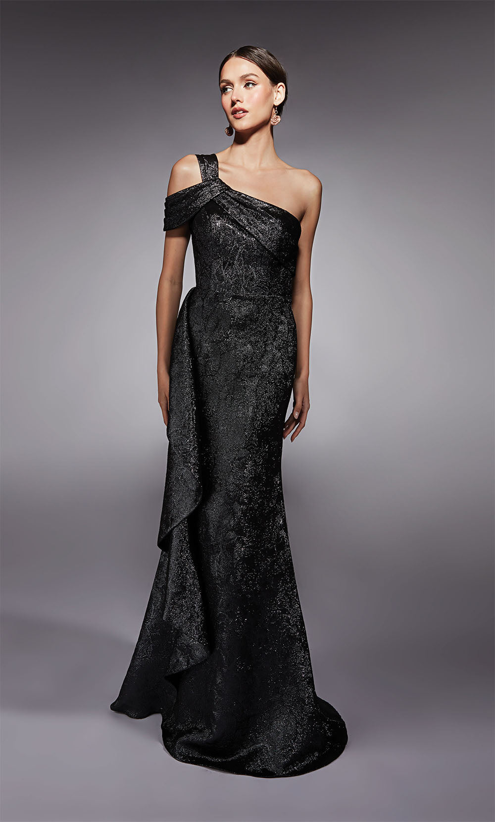 ALYCE Paris 27734 Special Occasion One Shoulder Neckline Ruffles Mermaid Dress