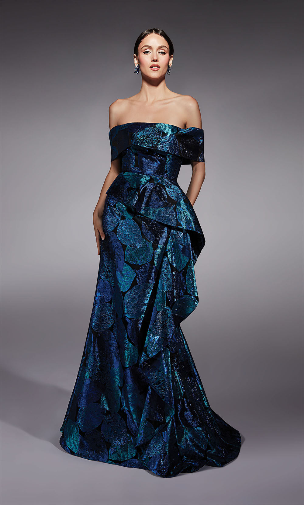 ALYCE Paris 27736 Special Occasion Off The Shoulder Neckline Ruffles Mermaid Dress