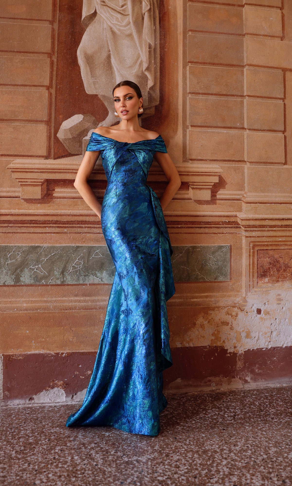 ALYCE Paris 27737 Special Occasion Off The Shoulder Neckline Chic Mermaid Dress