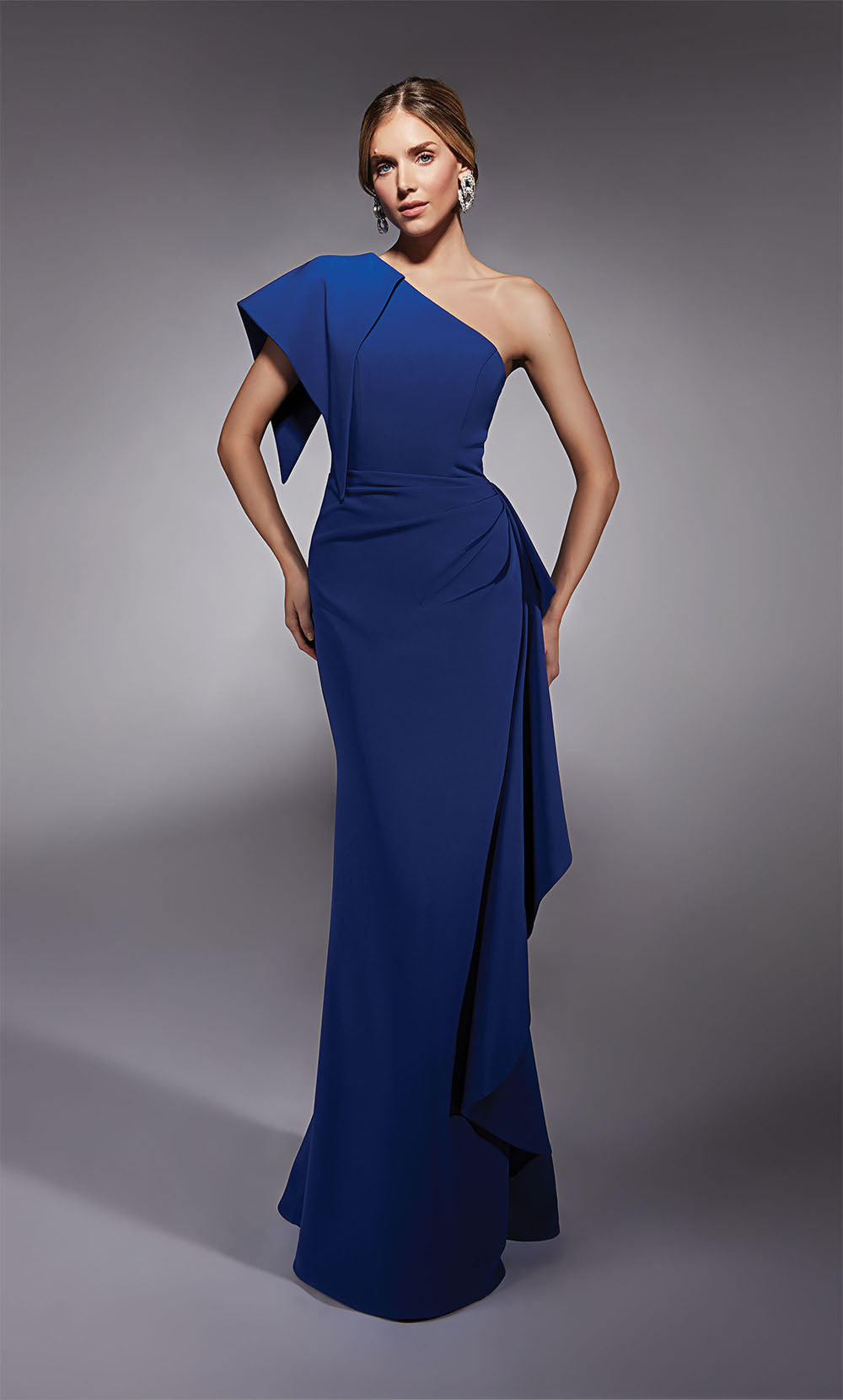 ALYCE Paris 27738 Special Occasion One Shoulder Neckline Ruffles Straight Dress