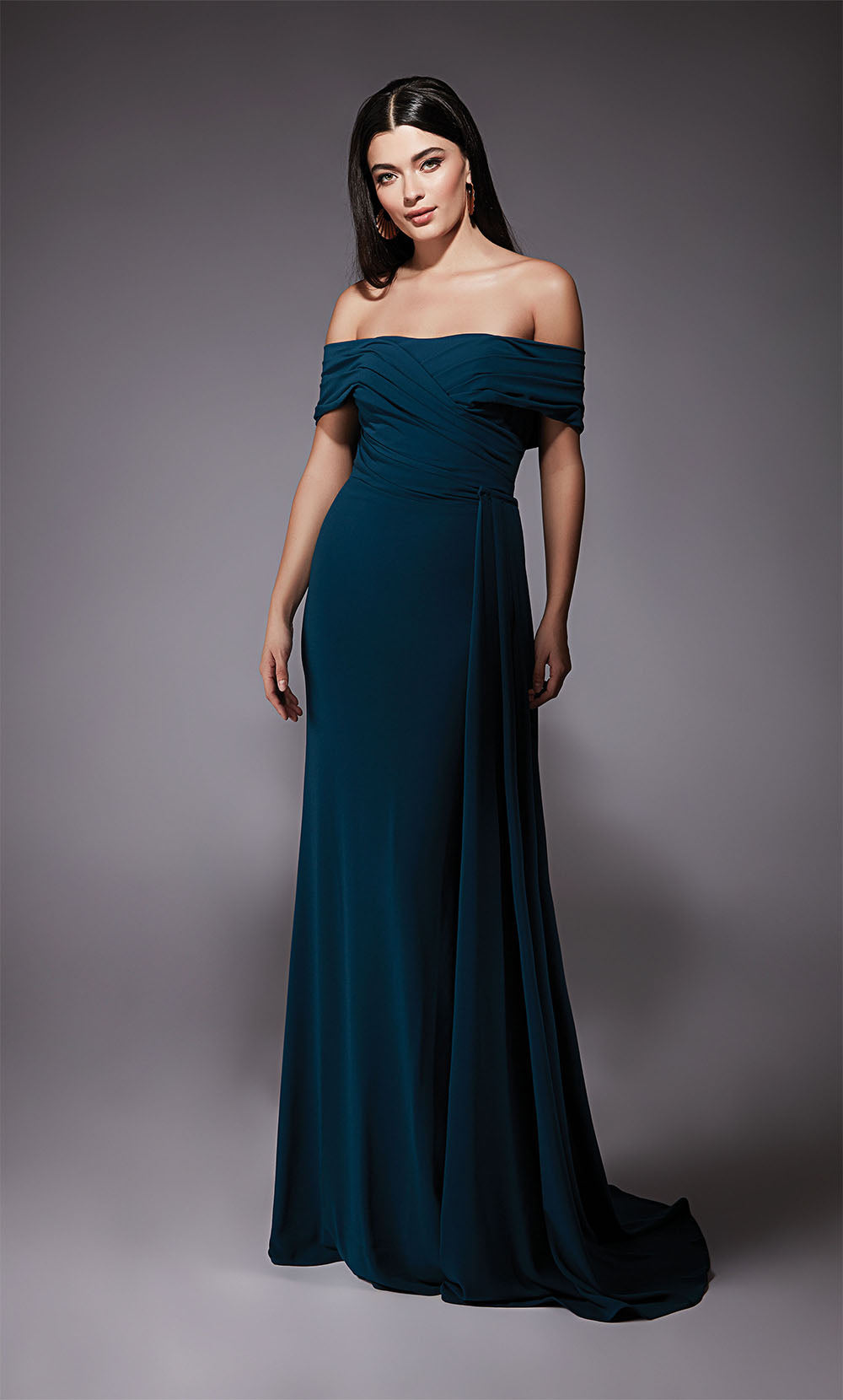 ALYCE Paris 27745 Special Occasion Off The Shoulder Neckline Modest A Line Dress