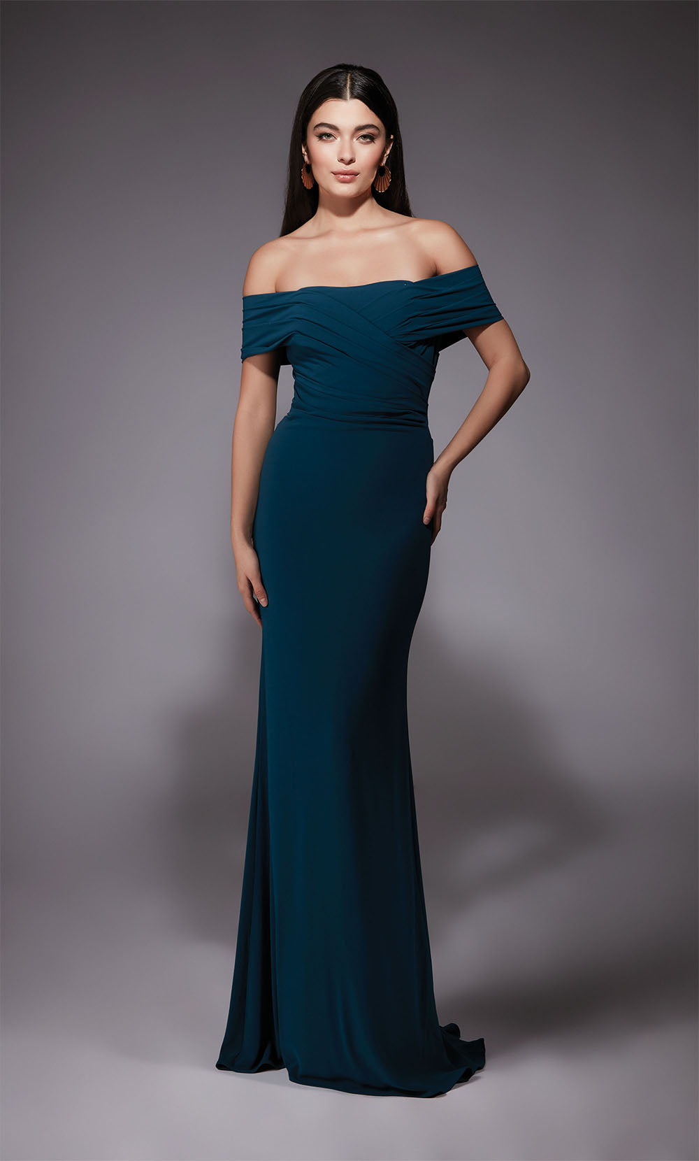 ALYCE Paris 27745 Special Occasion Off The Shoulder Neckline Modest A Line Dress
