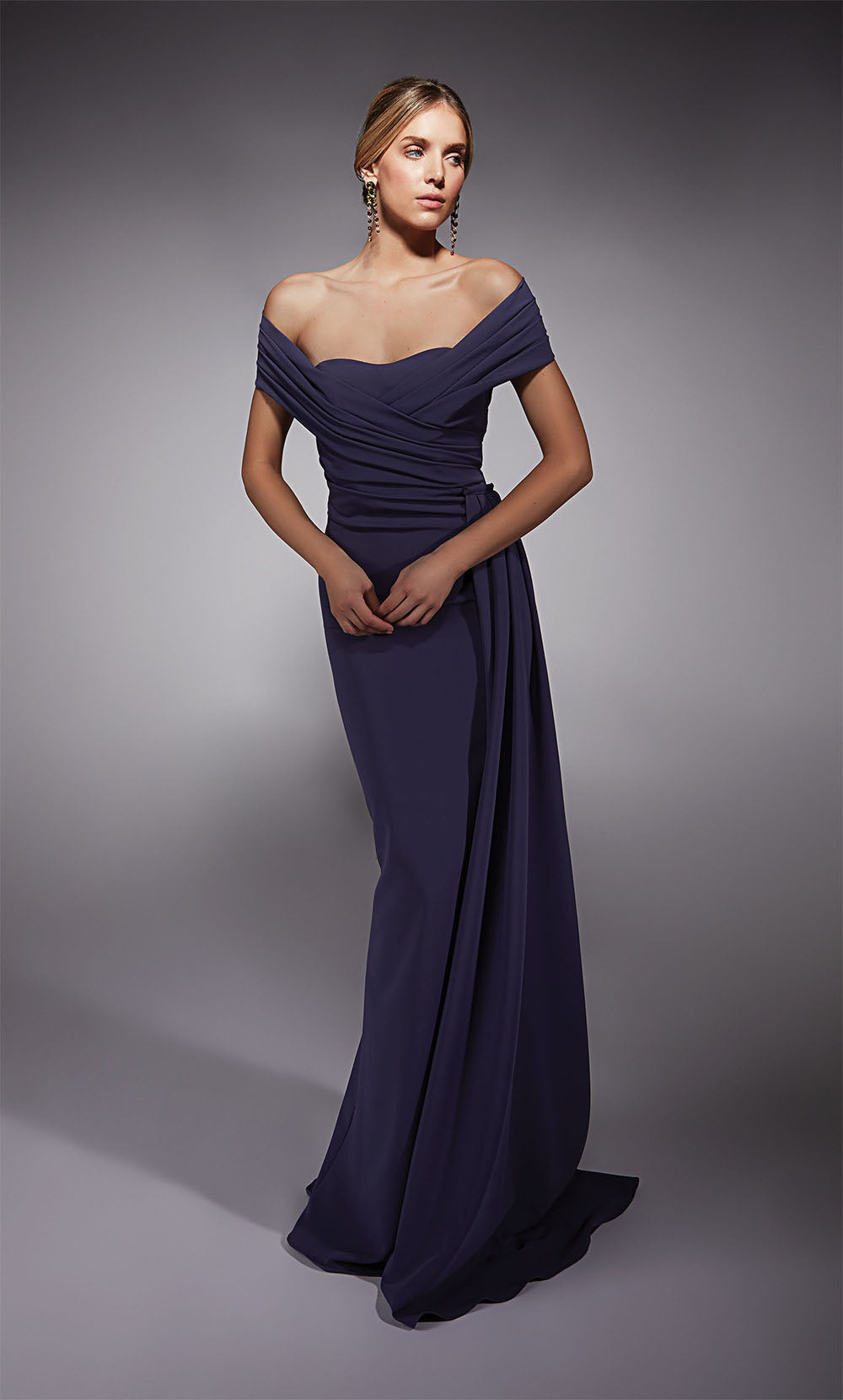 ALYCE Paris 27745 Special Occasion Off The Shoulder Neckline Modest A Line Dress