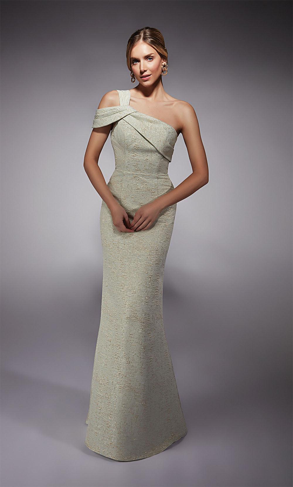 ALYCE Paris 27749 Special Occasion One Shoulder Neckline Chic Straight Dress