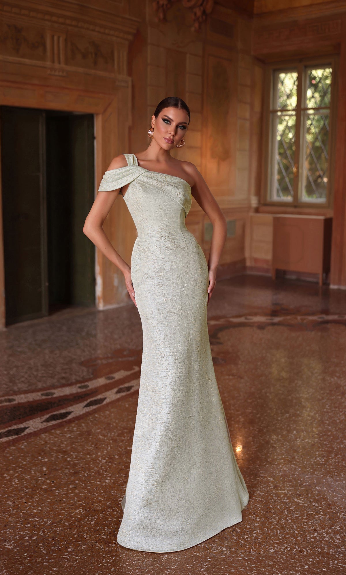 ALYCE Paris 27749 Special Occasion One Shoulder Neckline Chic Straight Dress