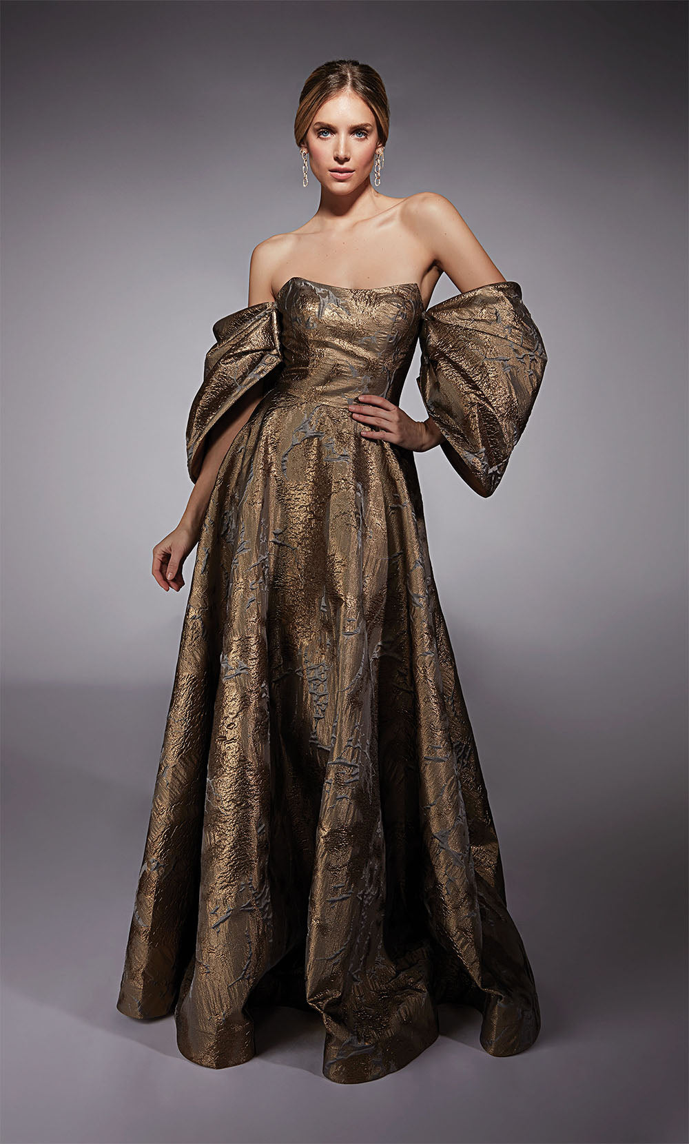 ALYCE Paris 27760 Special Occasion Off The Shoulder Neckline Modest A Line Dress