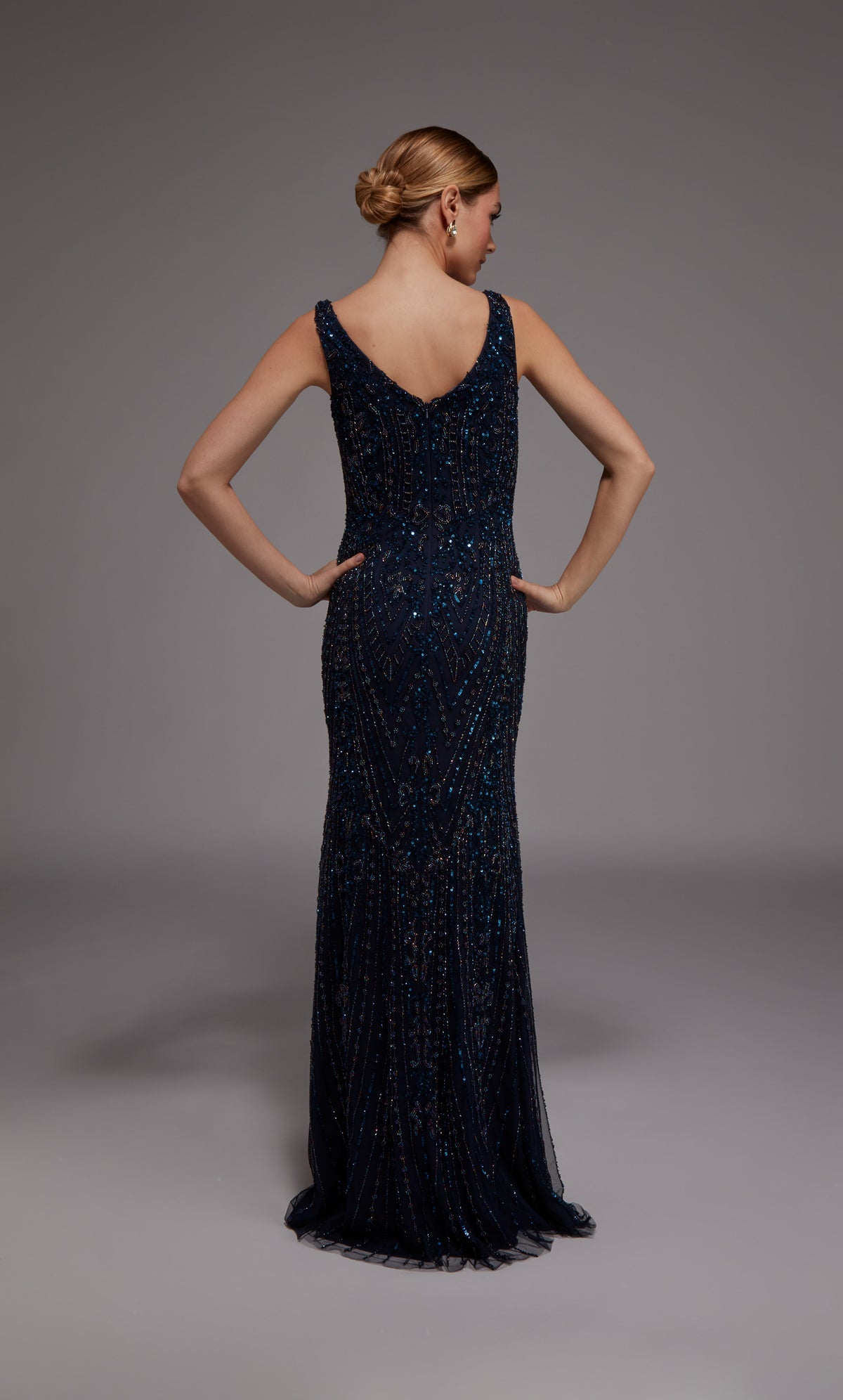 ALYCE Paris 27786 Special Occasion V-neckline Embellished Straight Dress