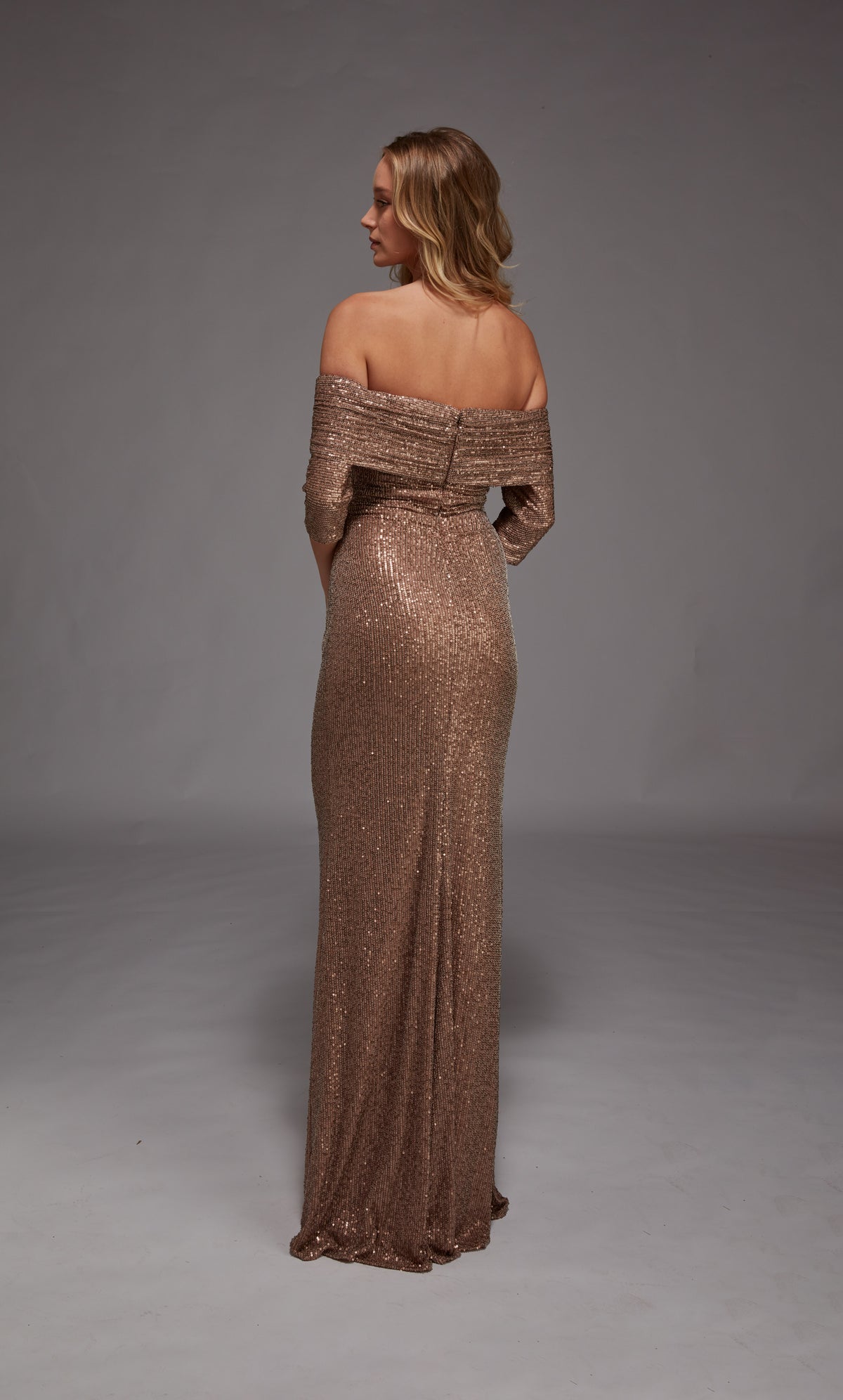 ALYCE Paris 27787 Special Occasion Off The Shoulder Neckline Shimmery/sparkly Straight Dress