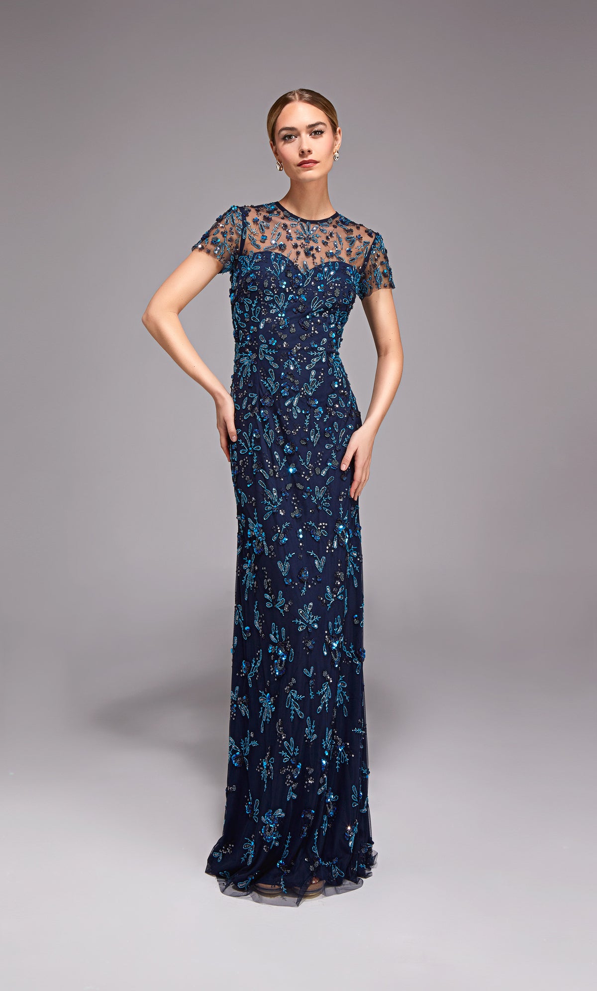 ALYCE Paris 27789 Special Occasion Illusion Neckline Embellished Straight Dress