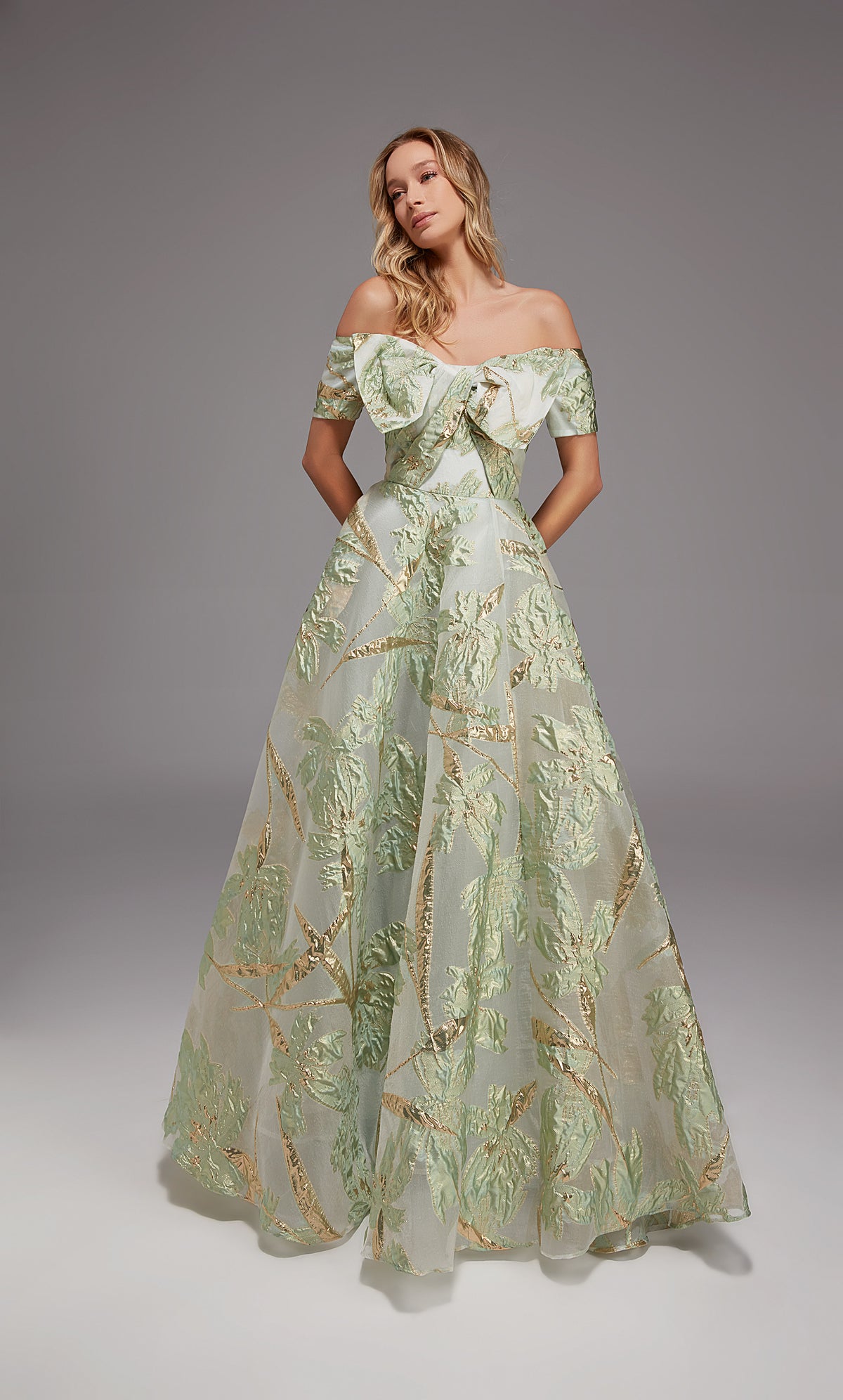 ALYCE Paris 27804 Special Occasion Off The Shoulder Neckline Embellished A Line Dress