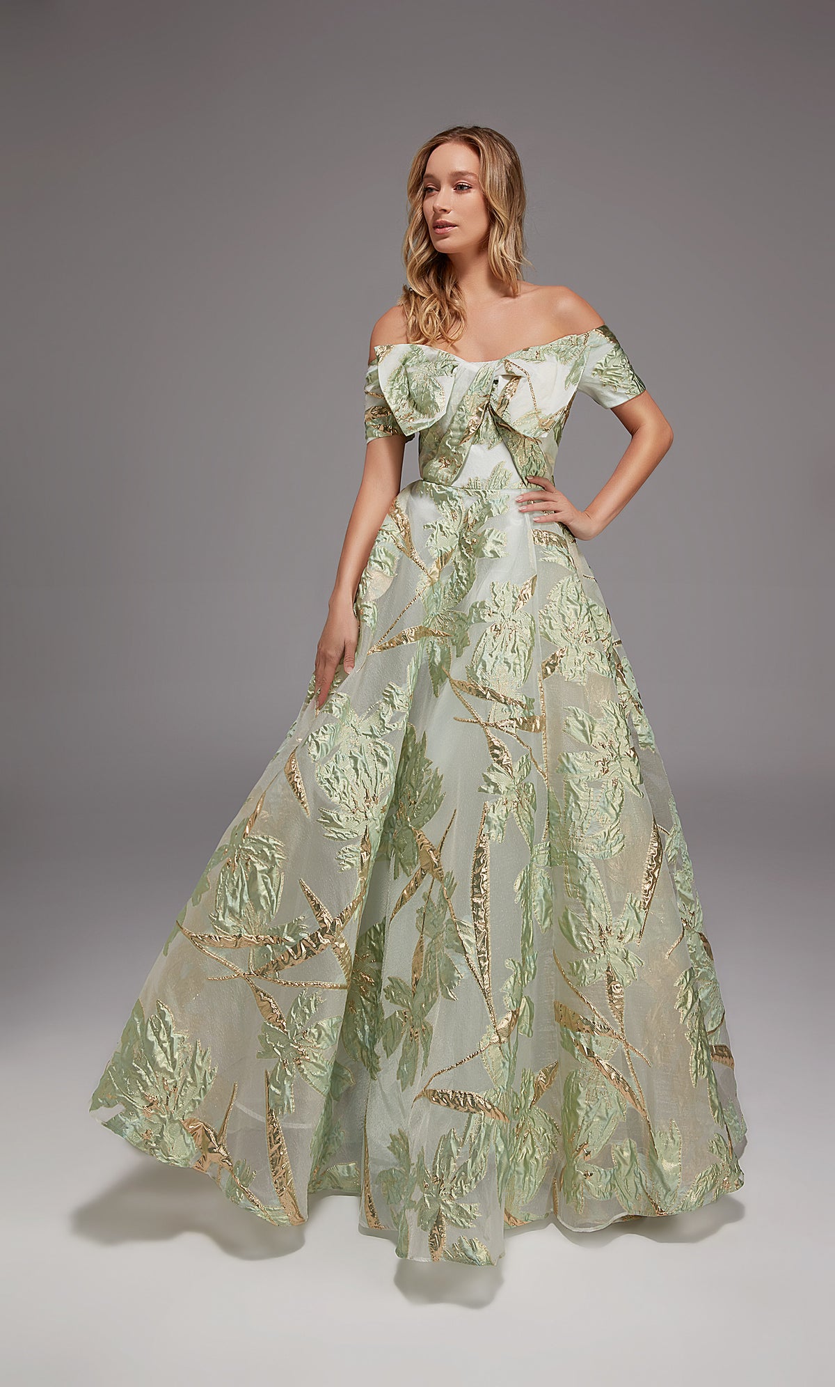 ALYCE Paris 27804 Special Occasion Off The Shoulder Neckline Embellished A Line Dress