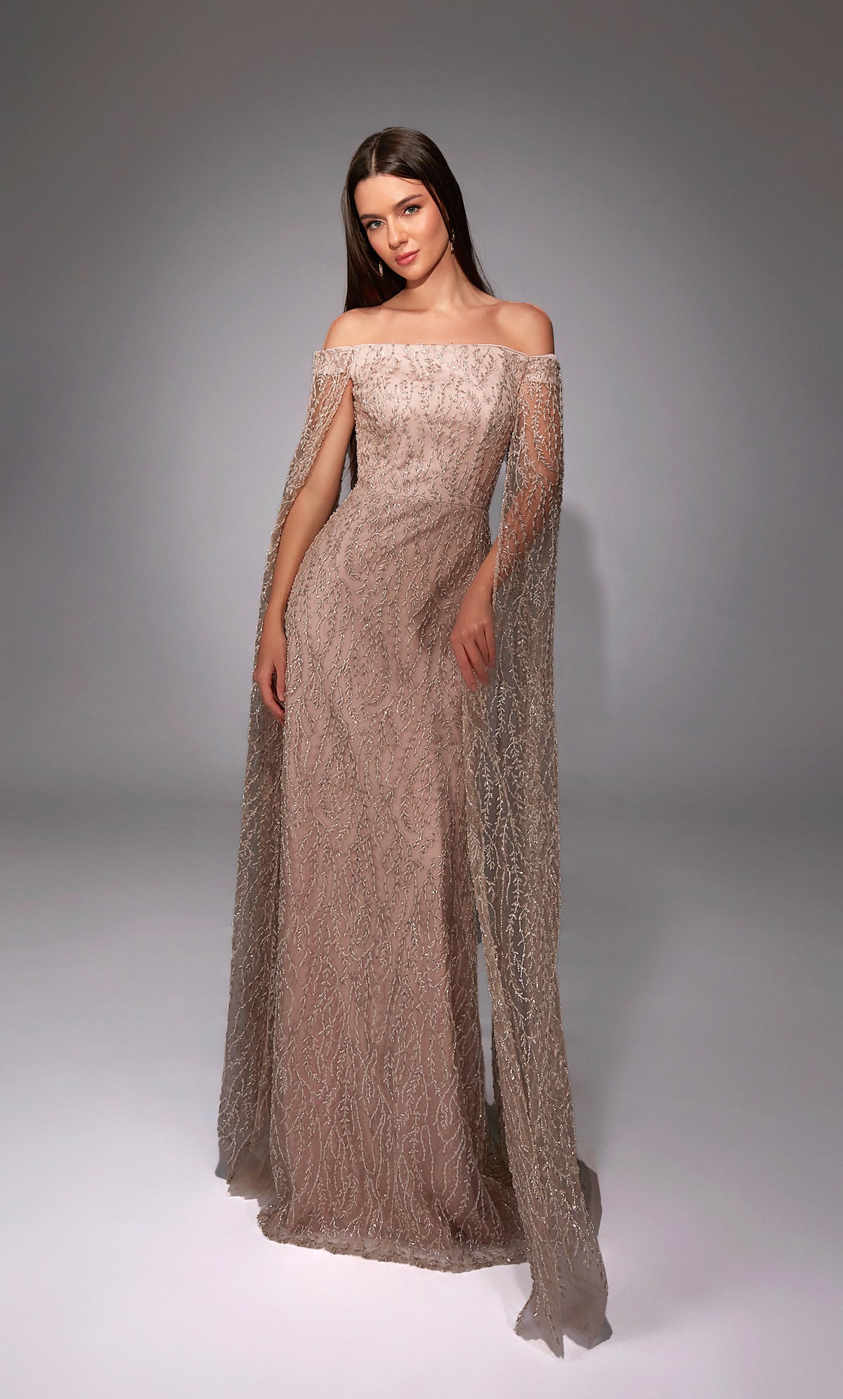 ALYCE Paris 27821 Special Occasion Off The Shoulder Neckline Embellished Straight Dress