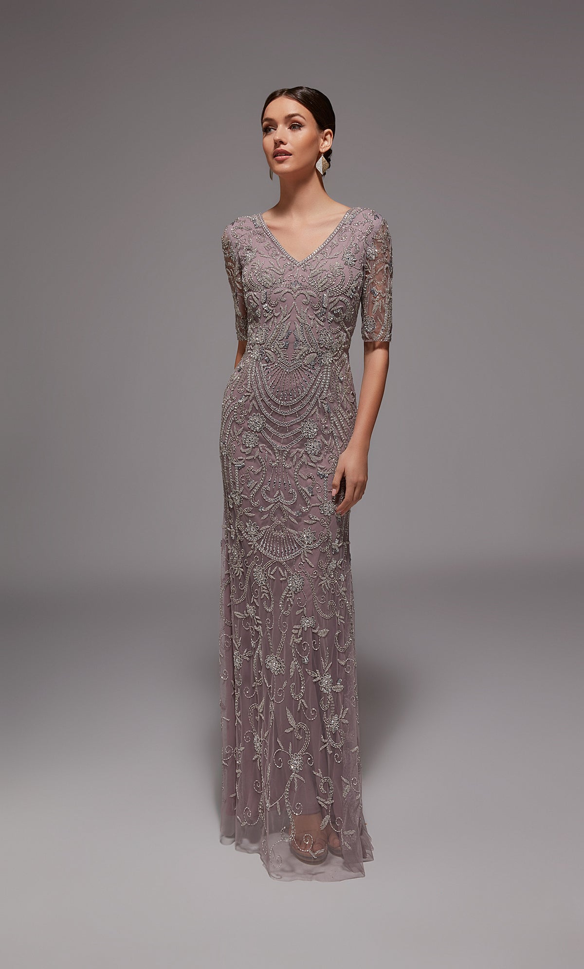 ALYCE Paris 27824 Special Occasion Illusion Neckline Modest A Line Dress