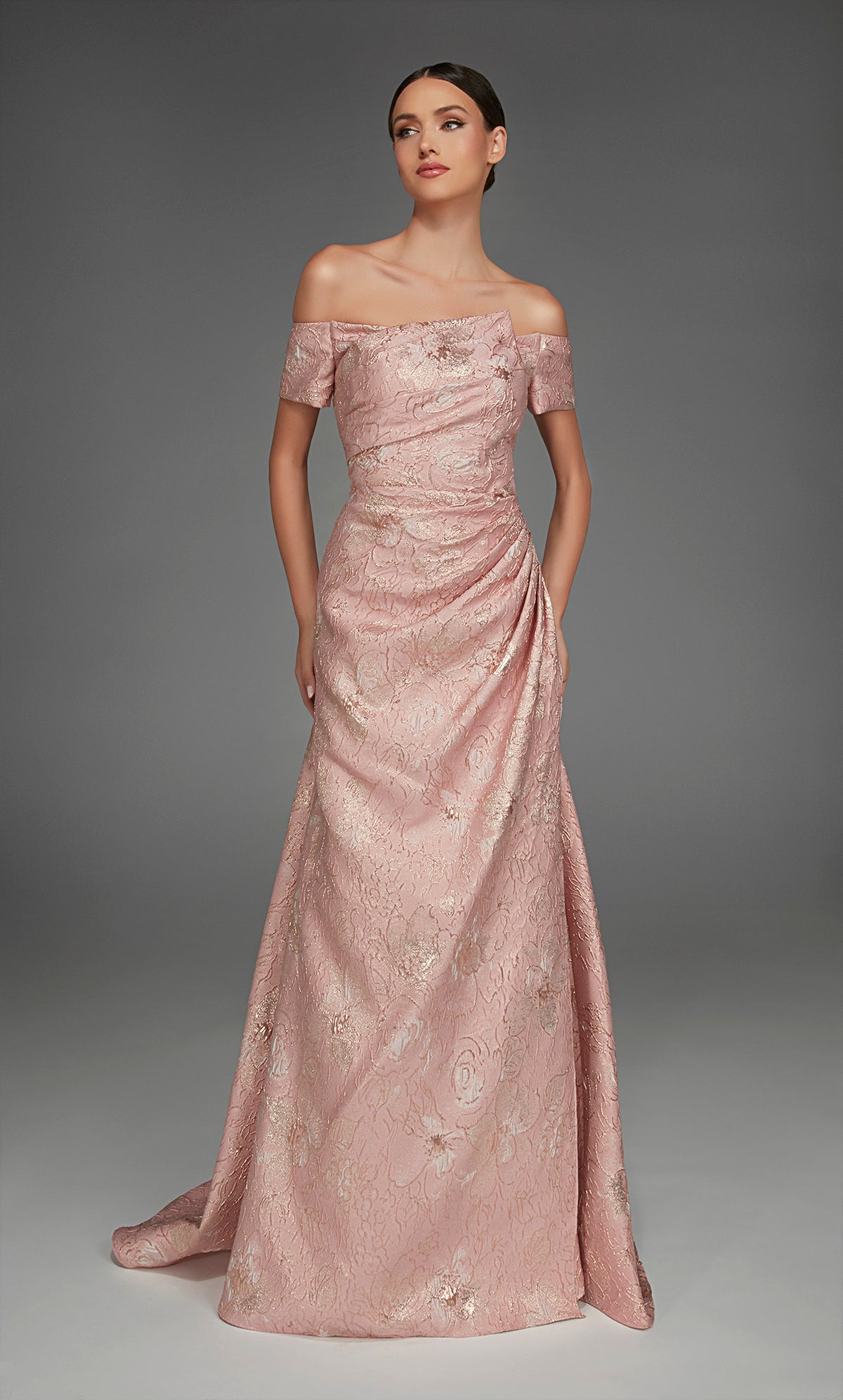 ALYCE Paris 27828 Special Occasion Off The Shoulder Neckline Ruched/draped A Line Dress