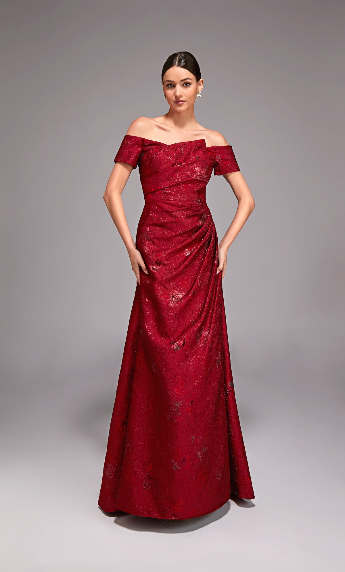 ALYCE Paris 27828 Special Occasion Off The Shoulder Neckline Ruched/draped A Line Dress