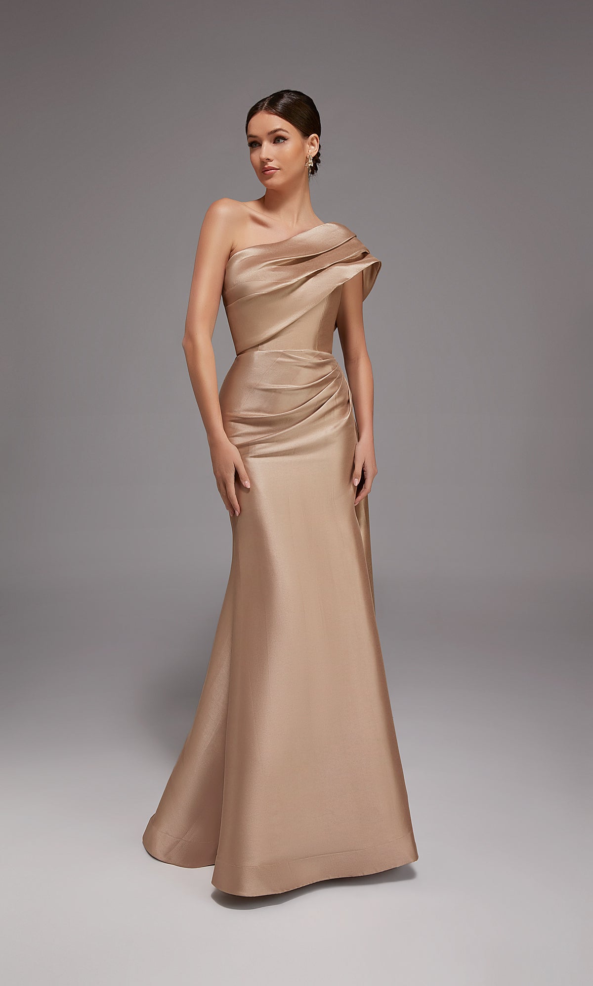 ALYCE Paris 27838 Special Occasion One Shoulder Neckline Ruched/draped Fit N Flare Dress