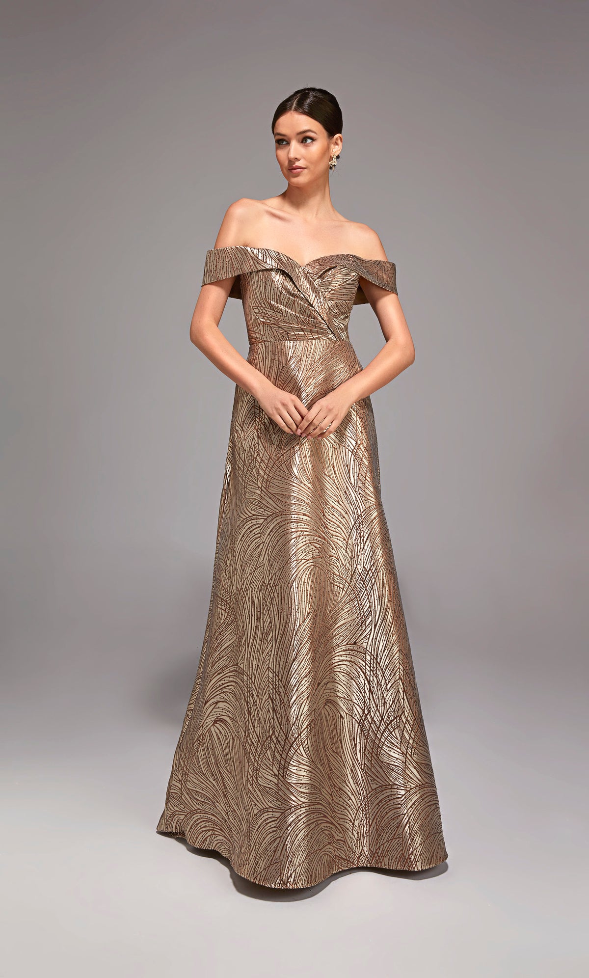 ALYCE Paris 27844 Special Occasion Off The Shoulder Neckline Elegant A Line Dress