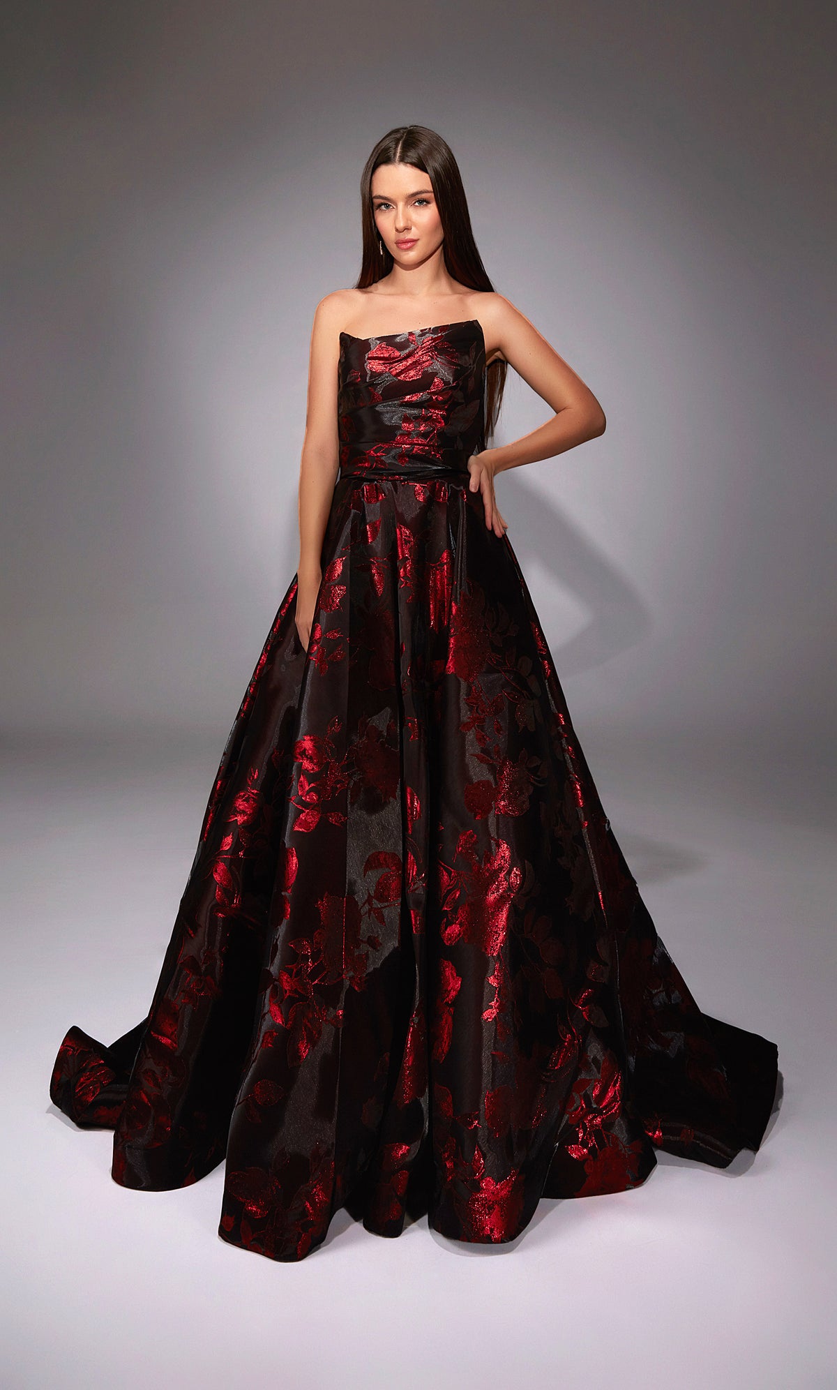 ALYCE Paris 27862 Special Occasion Strapless Neckline Train A Line Dress