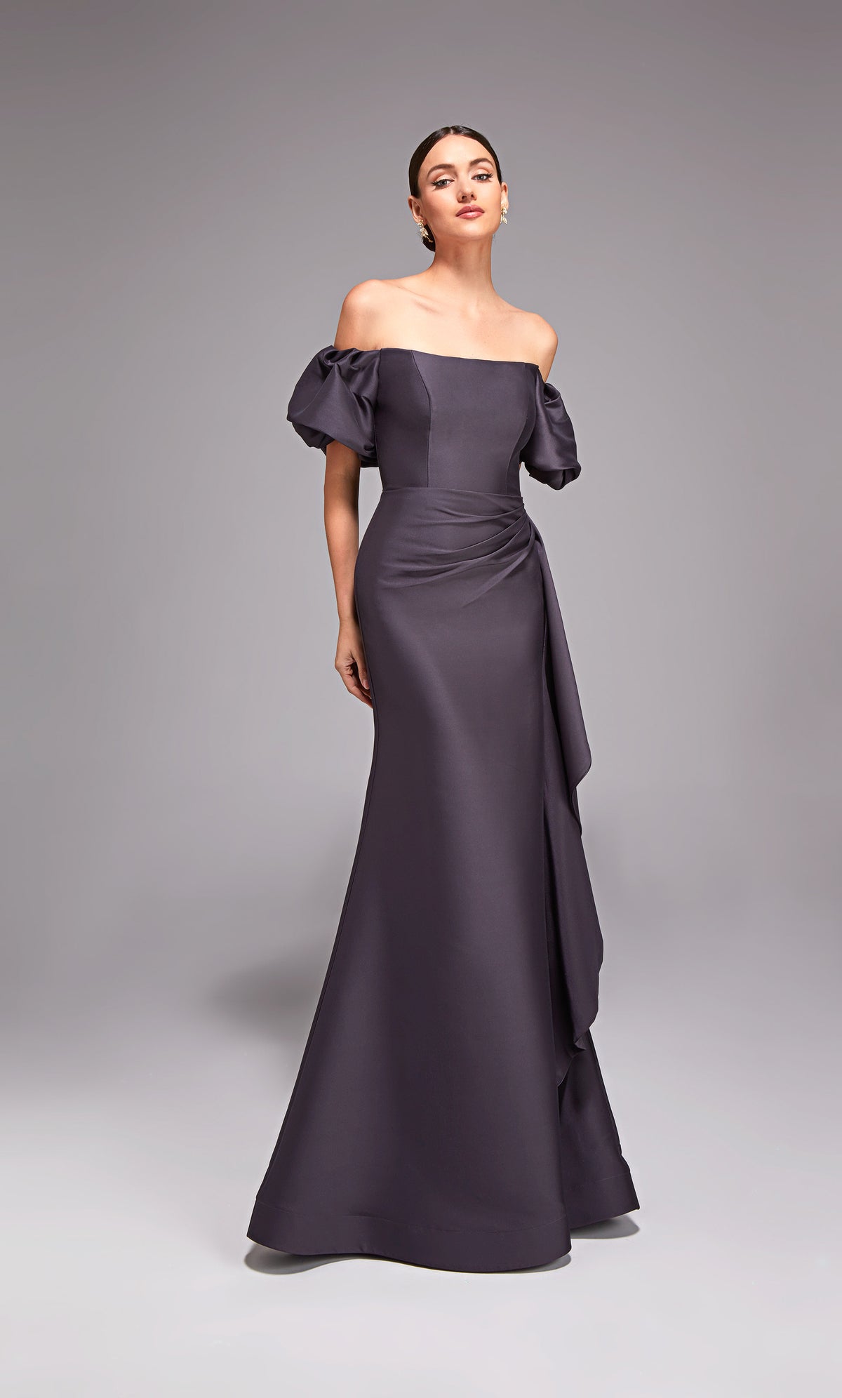 ALYCE Paris 27863 Special Occasion Off The Shoulder Neckline Ruched/draped Straight Dress