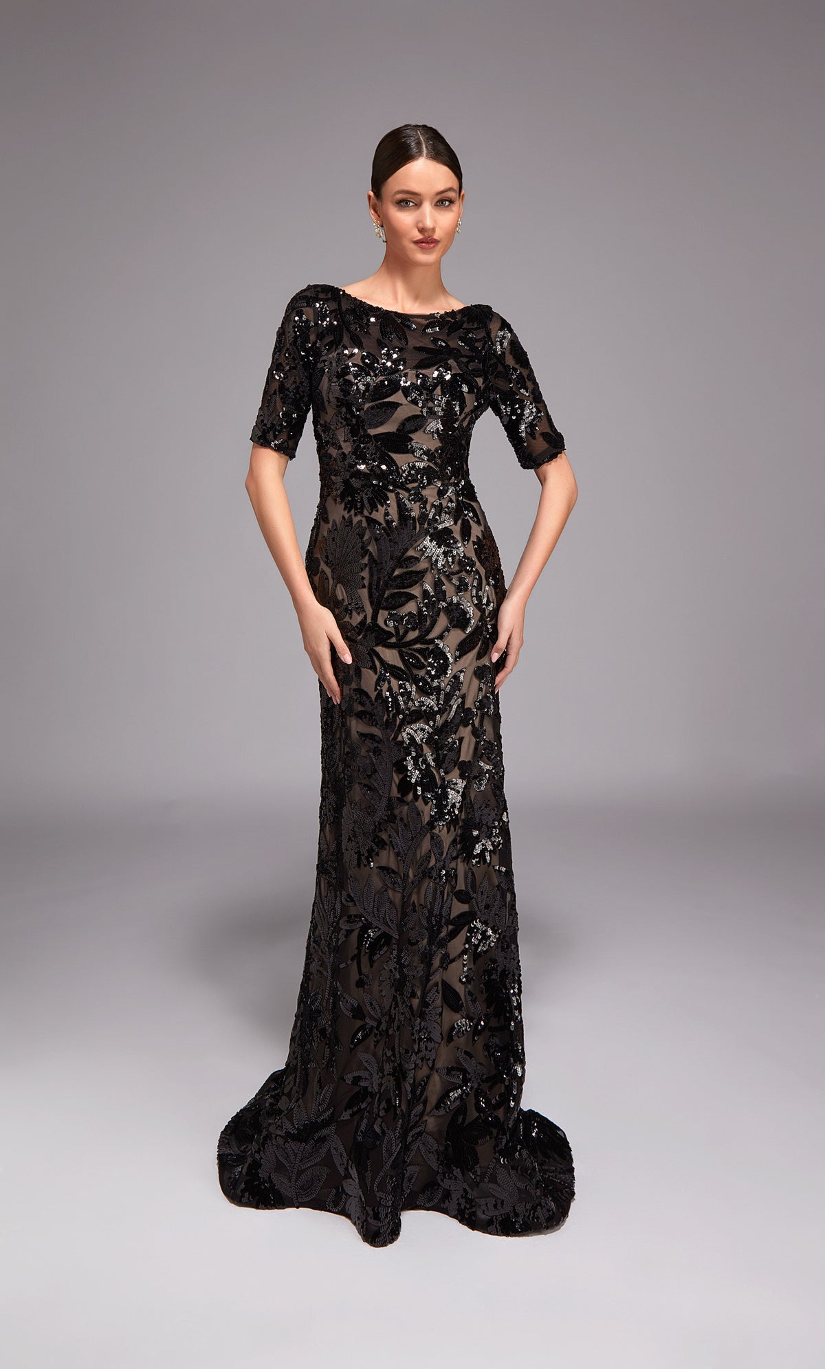 ALYCE Paris 27876 Special Occasion Scoop Neckline Embellished Straight Dress
