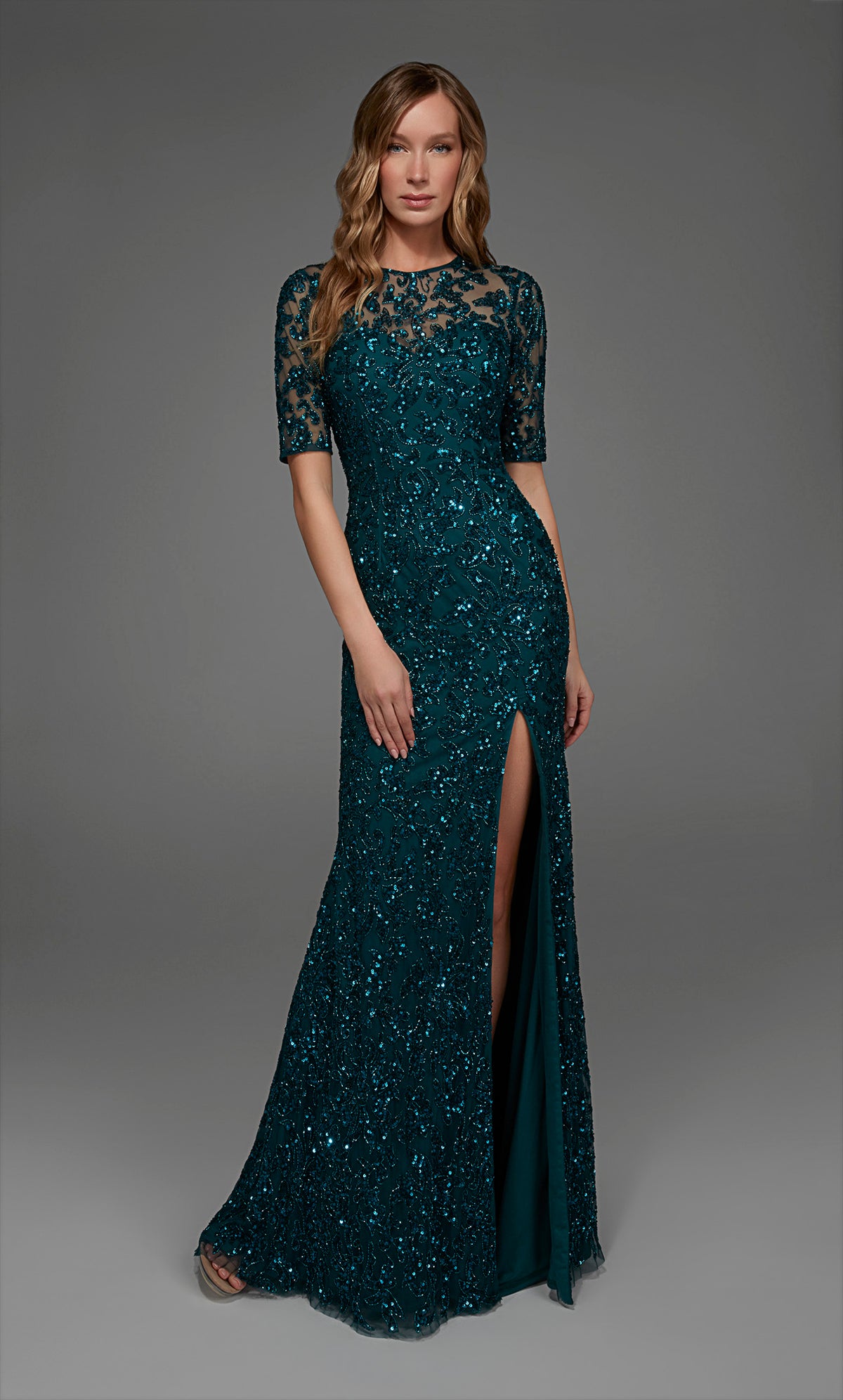 ALYCE Paris 27901 Special Occasion High Neckline Illusion Straight Dress