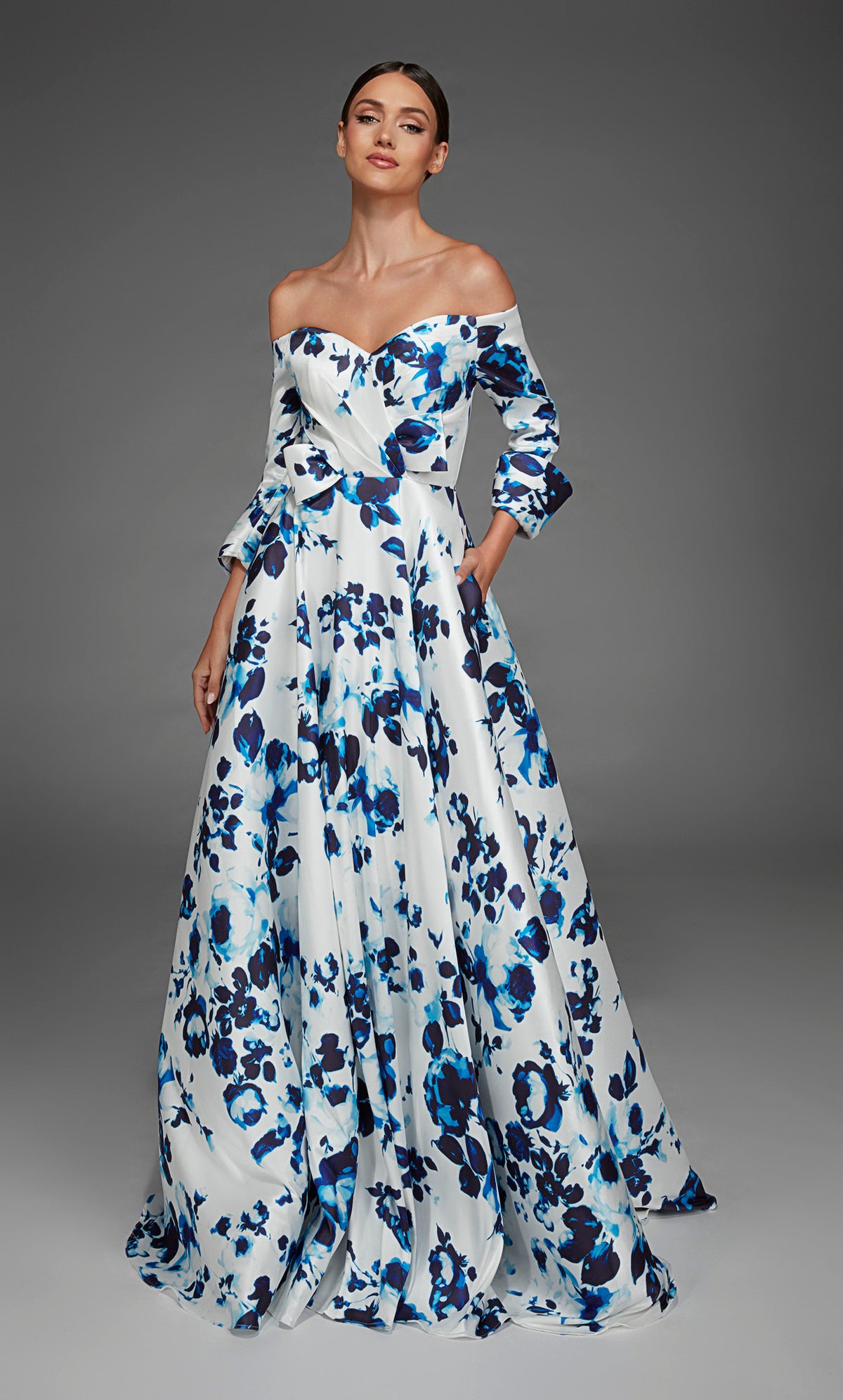 ALYCE Paris 27910 Special Occasion Off The Shoulder Neckline Elegant A Line Dress