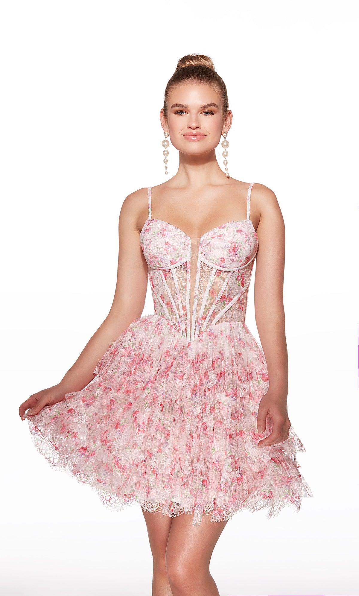 ALYCE Paris 30009 Homecoming Short Plunging Neckline Corset A Line Dress