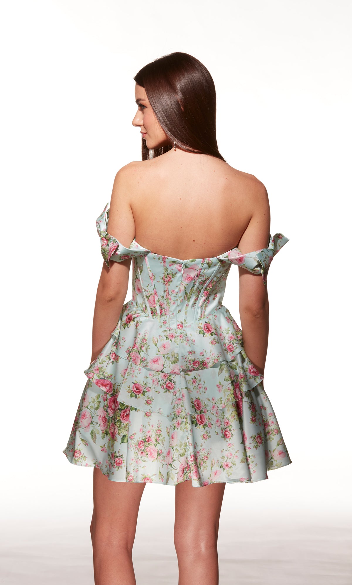 ALYCE Paris 30037 Homecoming Short Off The Shoulder Neckline Ruffles A Line Dress