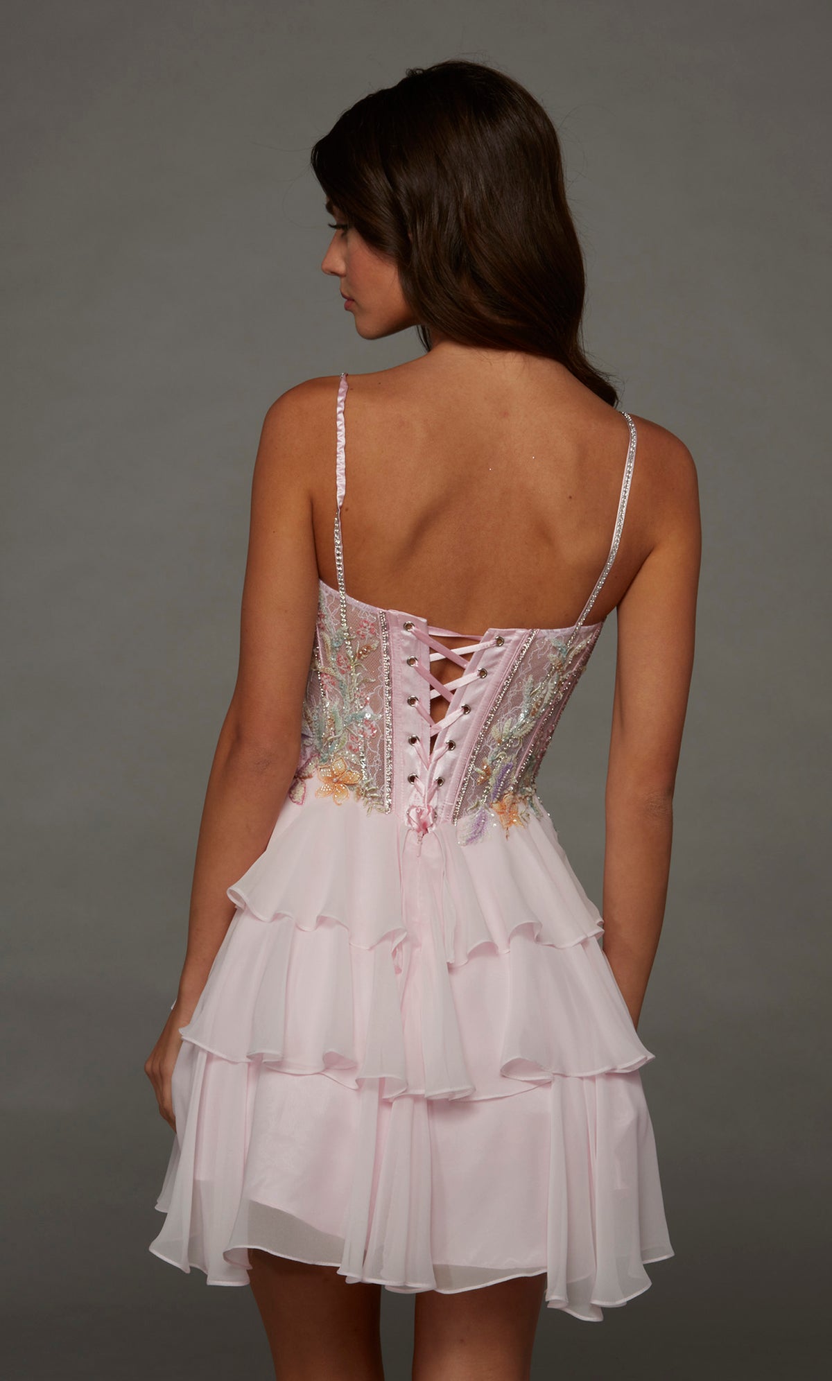 ALYCE Paris 30096 Homecoming Short Plunging Neckline Ruffles A Line Dress