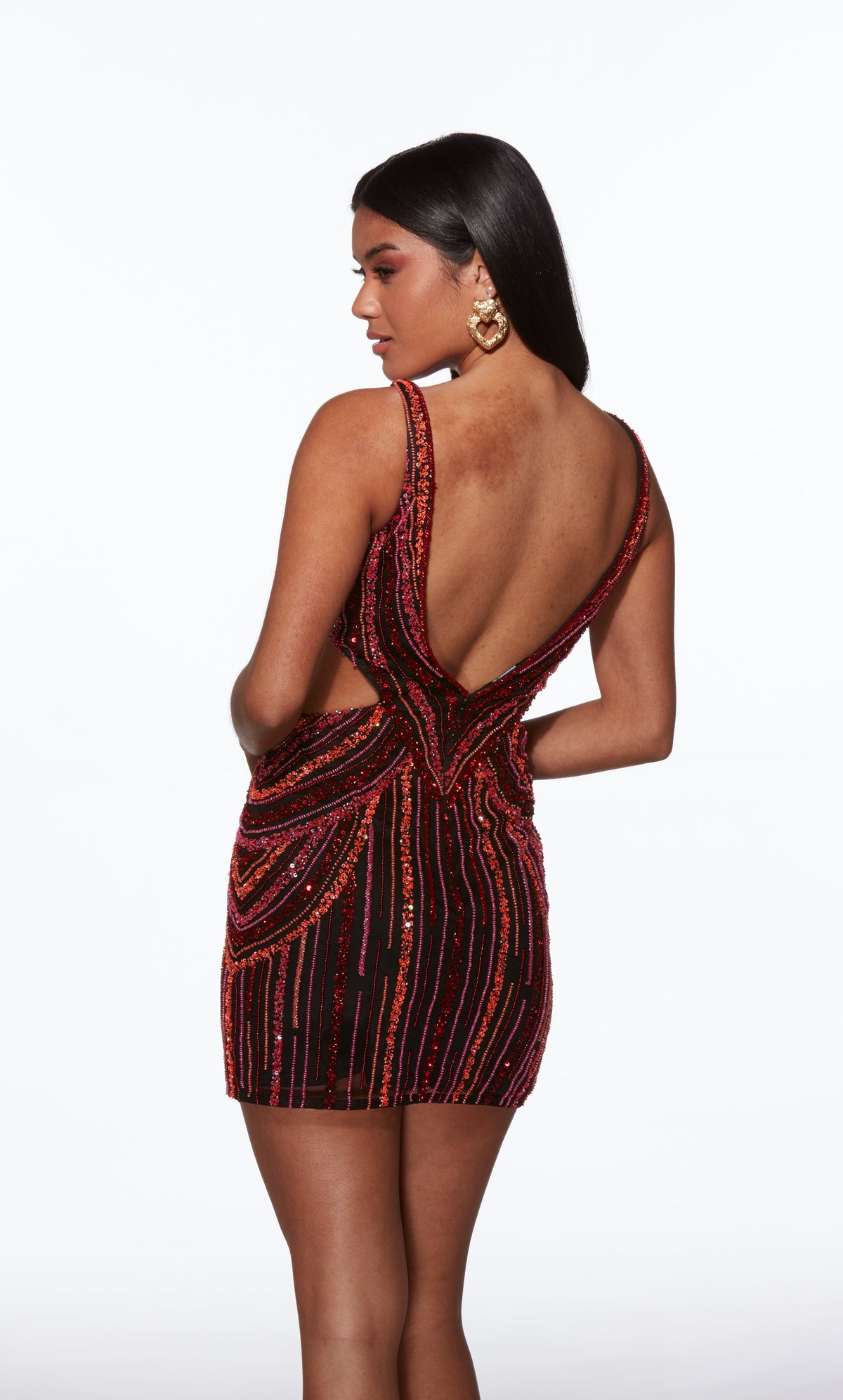 ALYCE Paris 40012 Homecoming Short V-neck Embellished Straight Dress