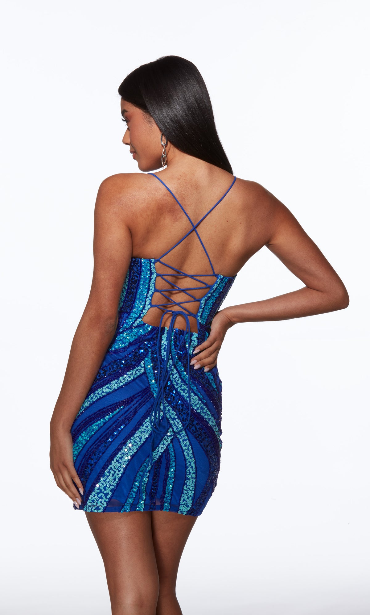 ALYCE Paris 40013 Homecoming Short Scoop Neckline Embellished Straight Dress