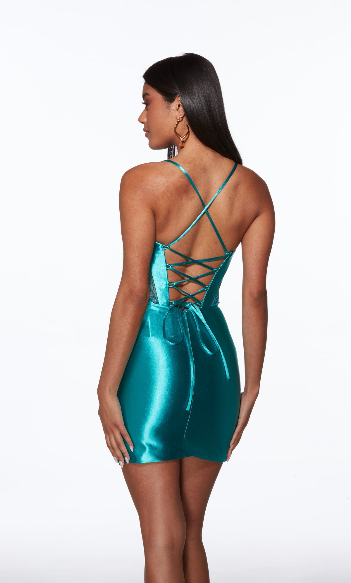 ALYCE Paris 40018 Homecoming Short Plunging Neckline Corset Straight Dress