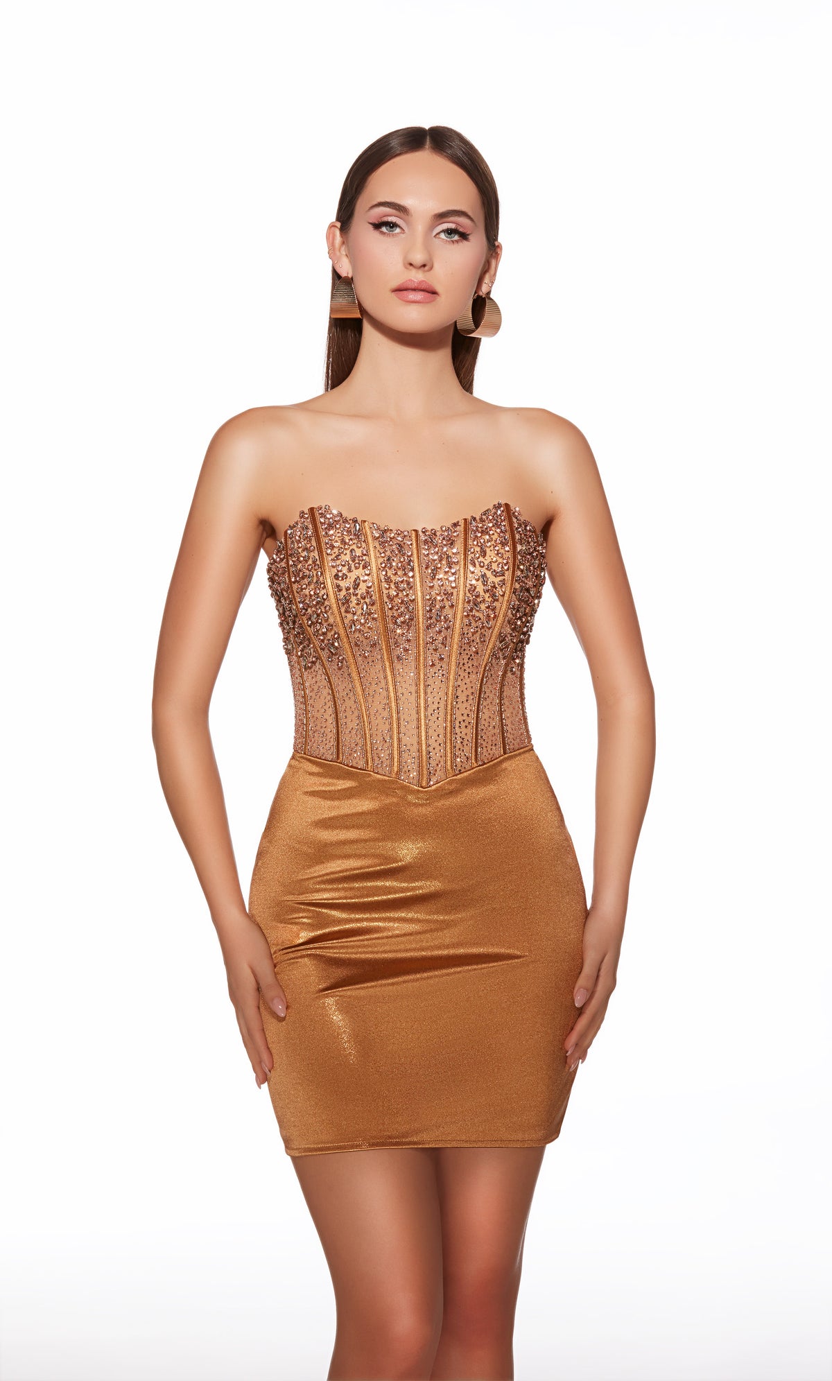 ALYCE Paris 40122 Homecoming Short Scoop Neckline Corset Straight Dress