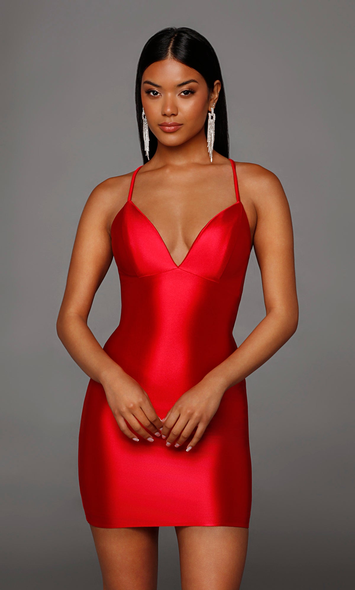 ALYCE Paris 40123 Homecoming Short V-neckline Sexy Straight Dress