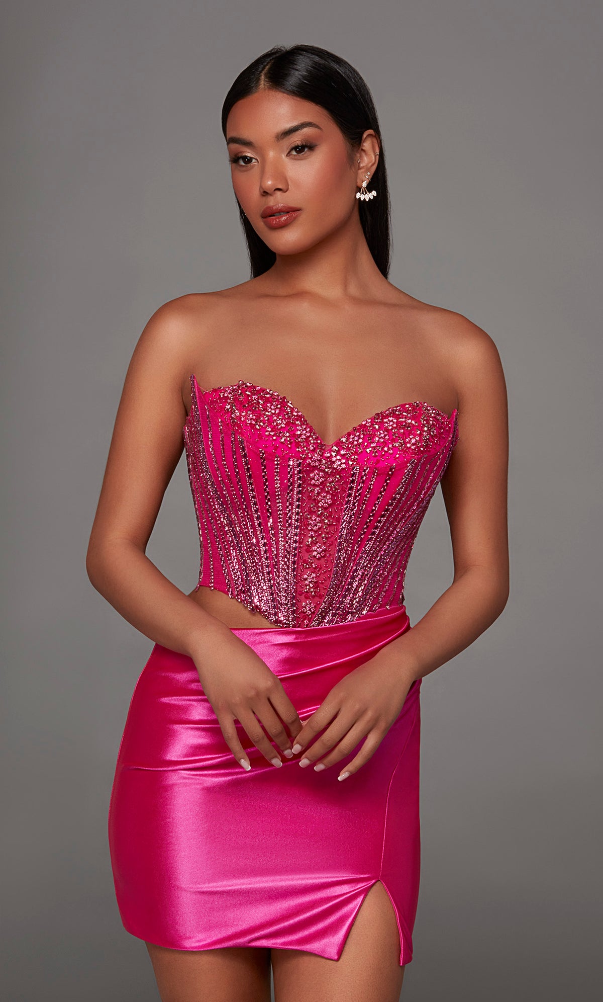 ALYCE Paris 40194 Homecoming Short Cat-eye Neckline Embellished Dress
