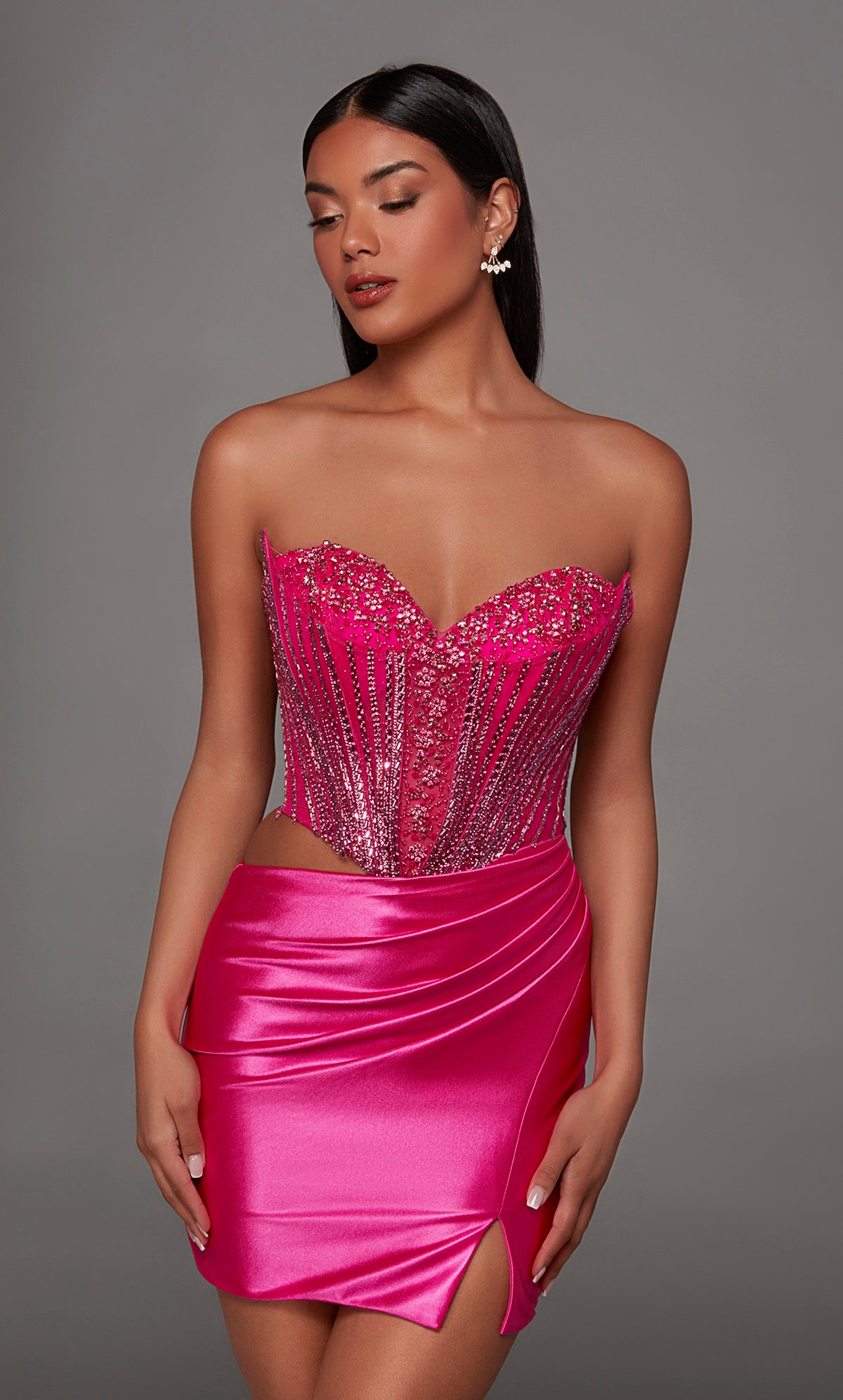 ALYCE Paris 40194 Homecoming Short Cat-eye Neckline Embellished Dress